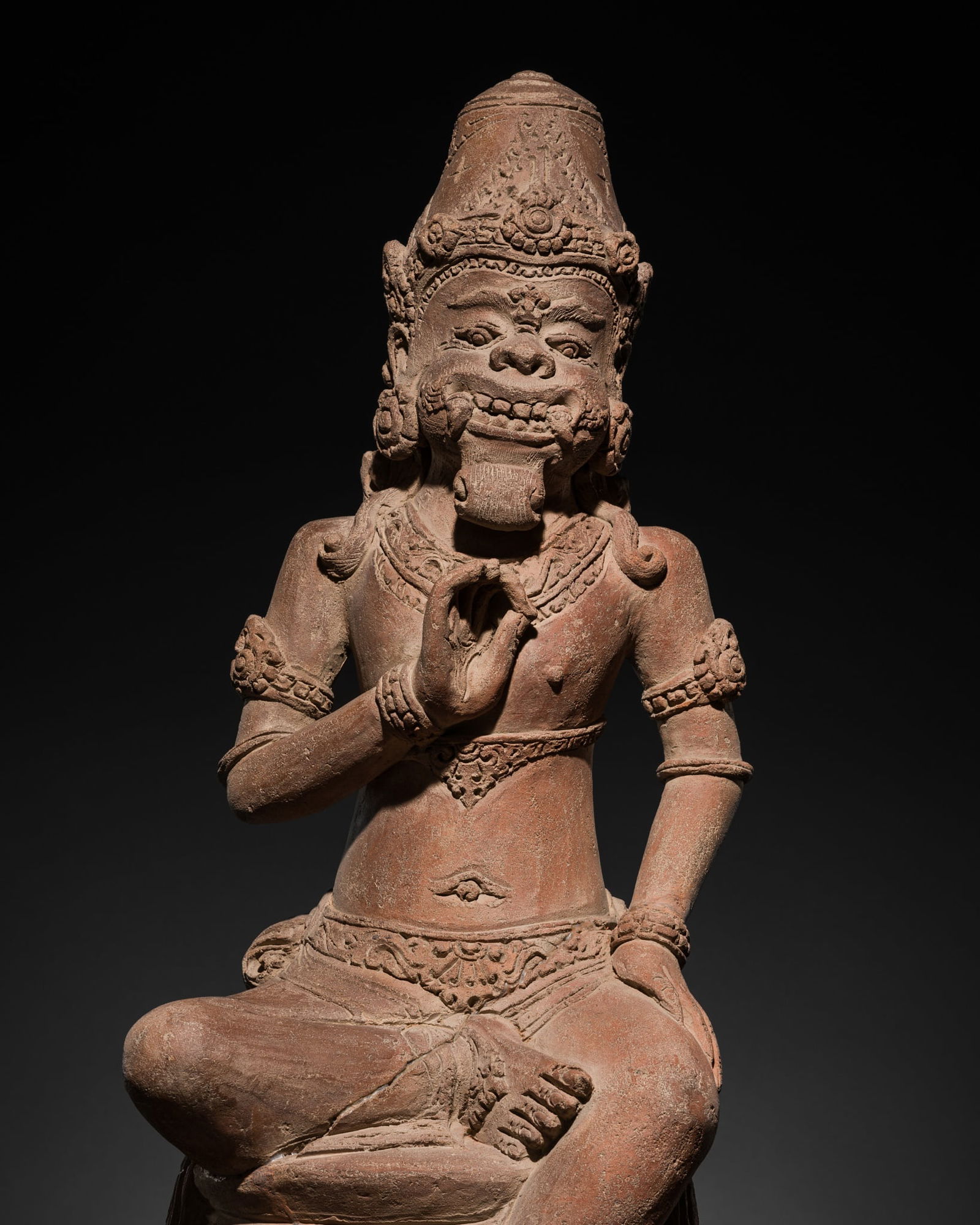 A MAJAPAHIT TERRACOTTA FIGURE OF RSI HANUMAN (1 of 14)