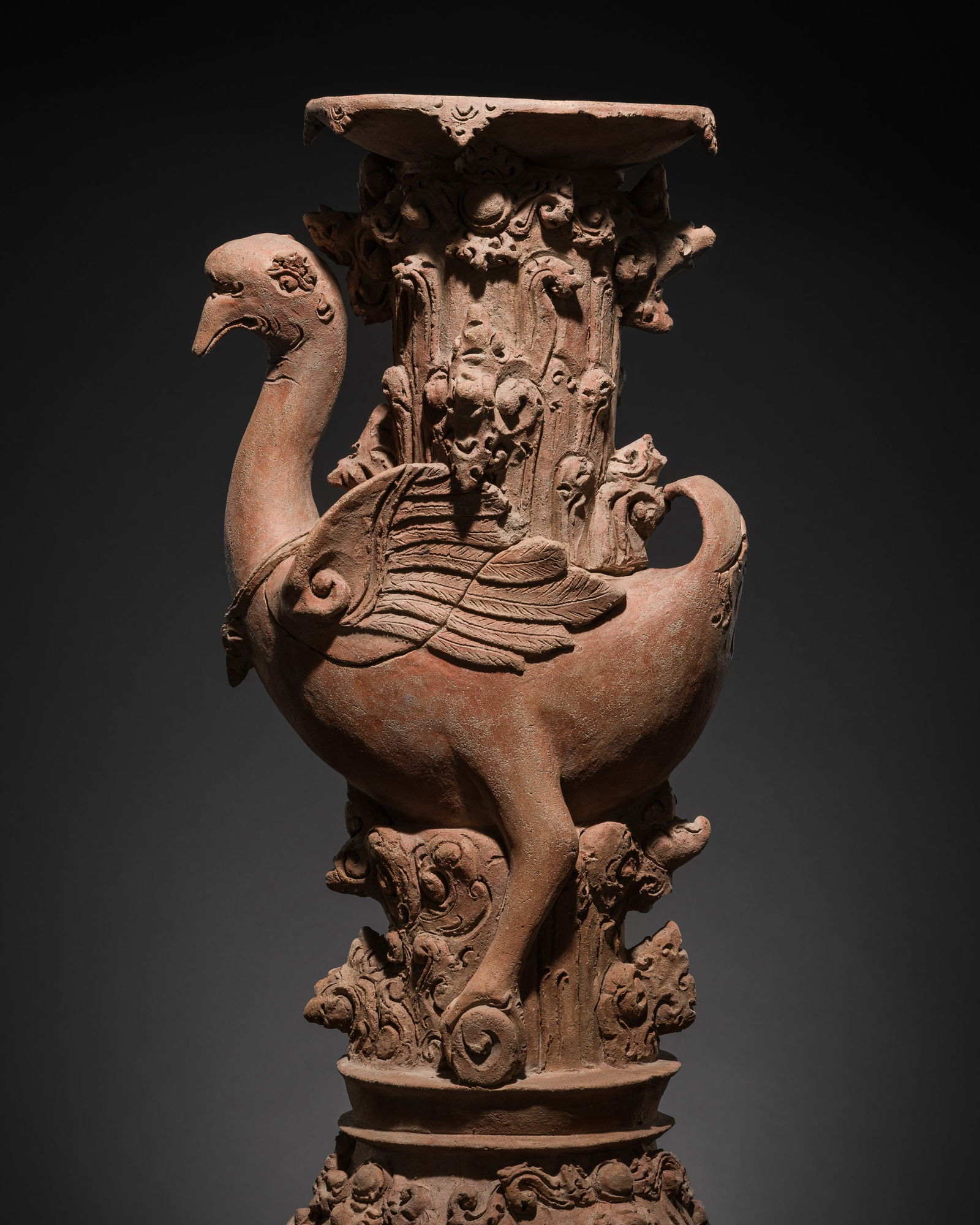 A MAJAPAHIT TERRACOTTA FIGURE OF A CRANE (1 of 13)