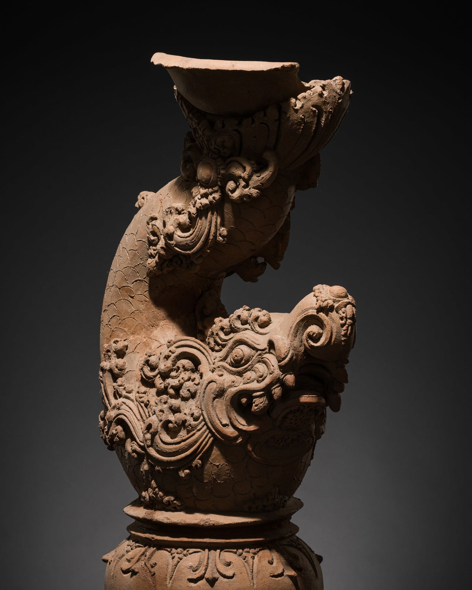 A MAJAPAHIT TERRACOTTA FIGURE OF A MAKARA: A MAJAPAHIT TERRACOTTA FIGURE OF A MAKARA This lot is from a single owner collection and is therefore offered without reserve Published: Editor Paolo Bertuzzi; Author