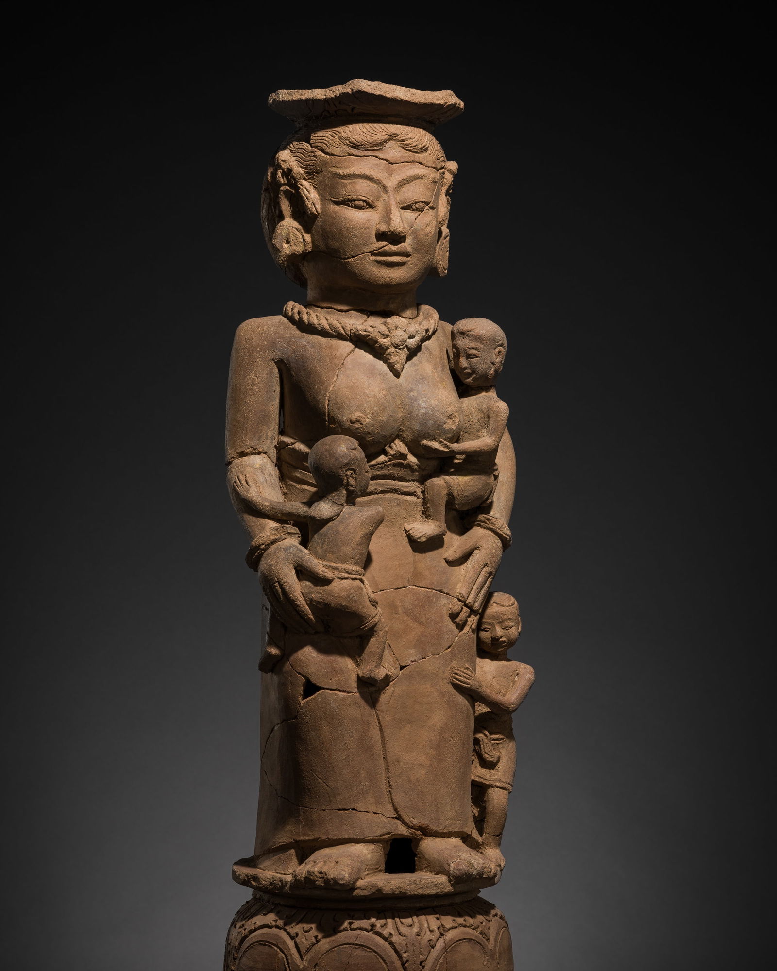 A MAJAPAHIT TERRACOTTA FIGURE OF MEN BRAJUT (HARITI) STANDING (1 of 15)
