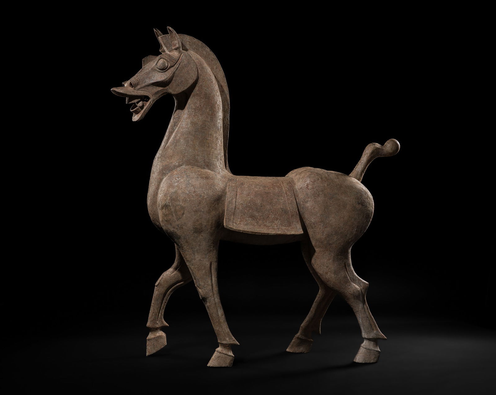 A MONUMENTAL AND HIGHLY IMPORTANT SICHUAN POTTERY HORSE, HAN DYNASTY, THE LARGEST EVER RECORDED FROM - 2