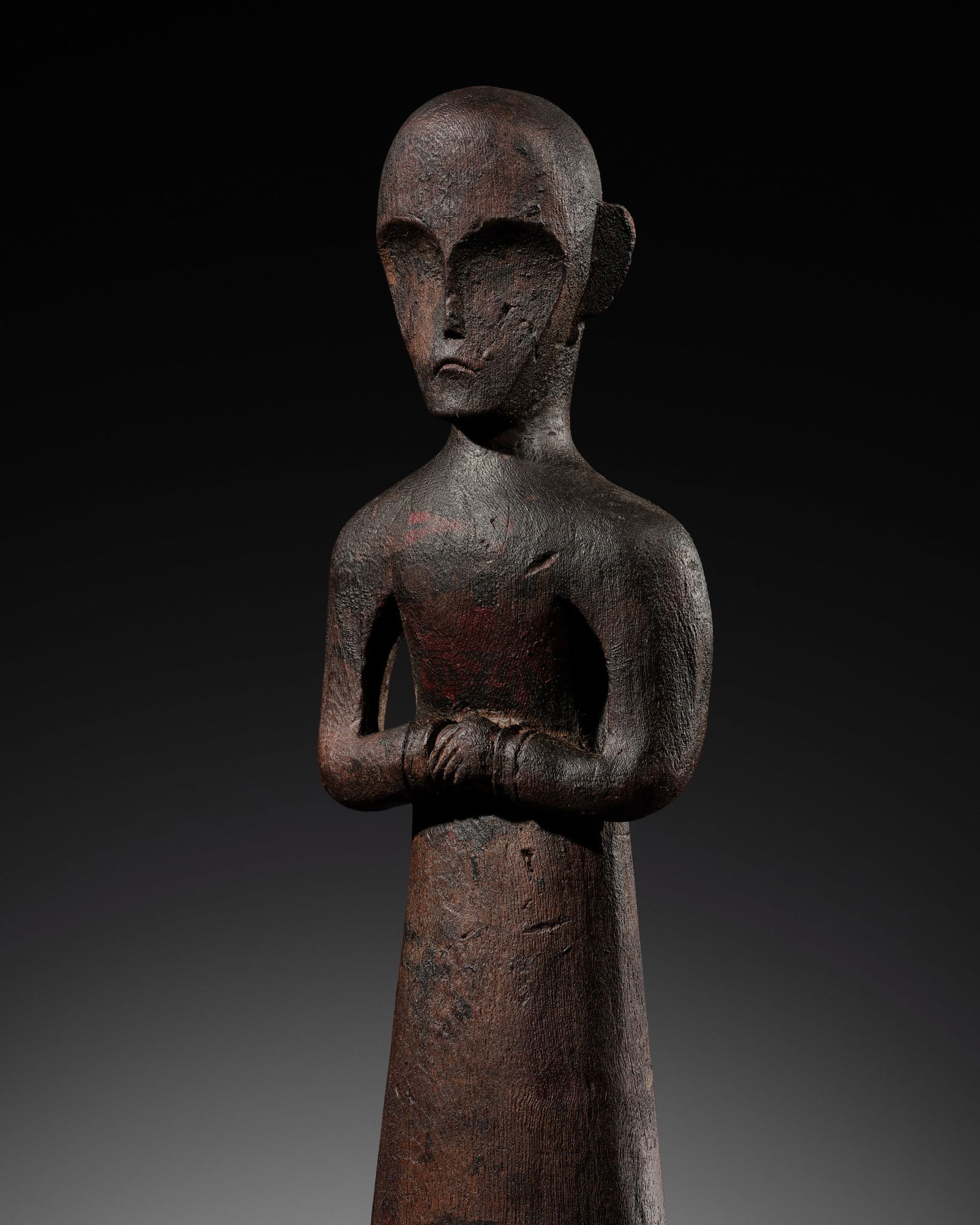 A PAINTED WOOD FIGURE OF A 'BEAUTY', EASTERN ZHOU DYNASTY (1 of 14)