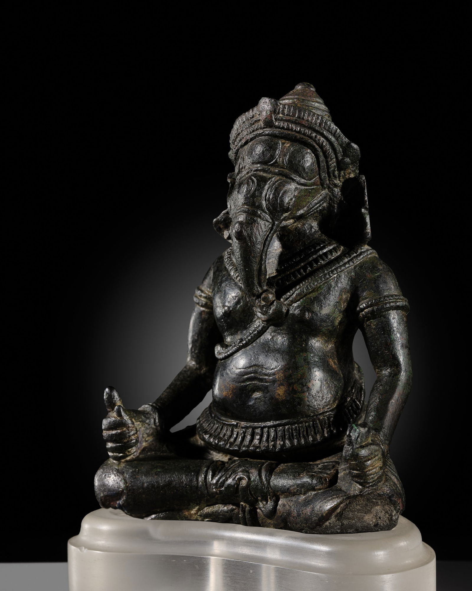 A FINE BRONZE FIGURE OF GANESHA, KHMER EMPIRE, ANGKOR PERIOD (1 of 14)