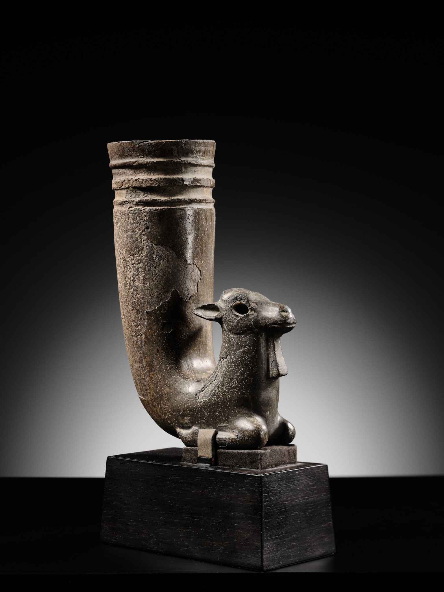 AN ANCIENT PERSIAN 'IBEX' STEATITE RHYTON, 2ND-1ST MILLENIUM BC - 14