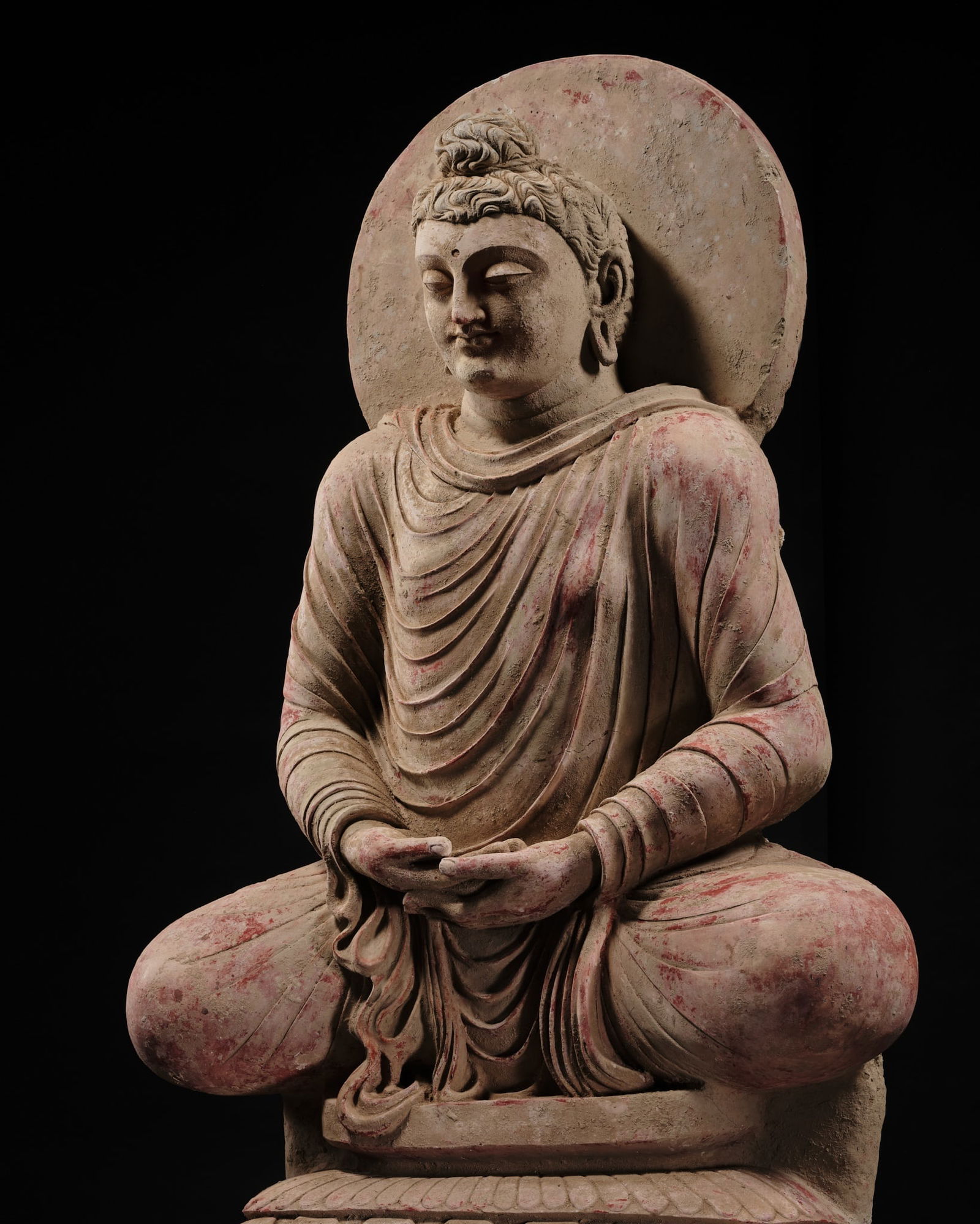 THE MONUMENTAL AND HIGHLY IMPORTANT 'KIENZLE' STUCCO STATUE OF BUDDHA GANDHARA, PROBABLY HADDA, (1 of 20)