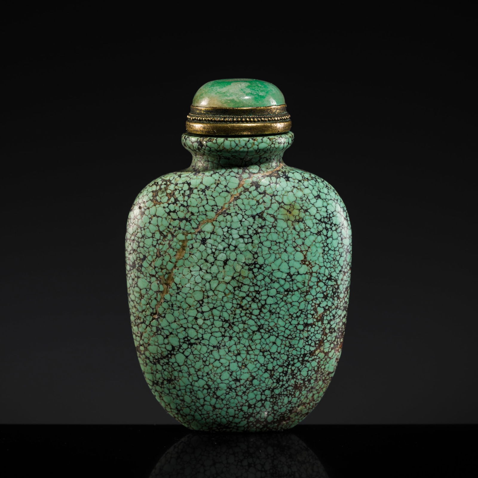 A TURQUOISE MATRIX SNUFF BOTTLE, CHINA, 1750-1850 (1 of 10)