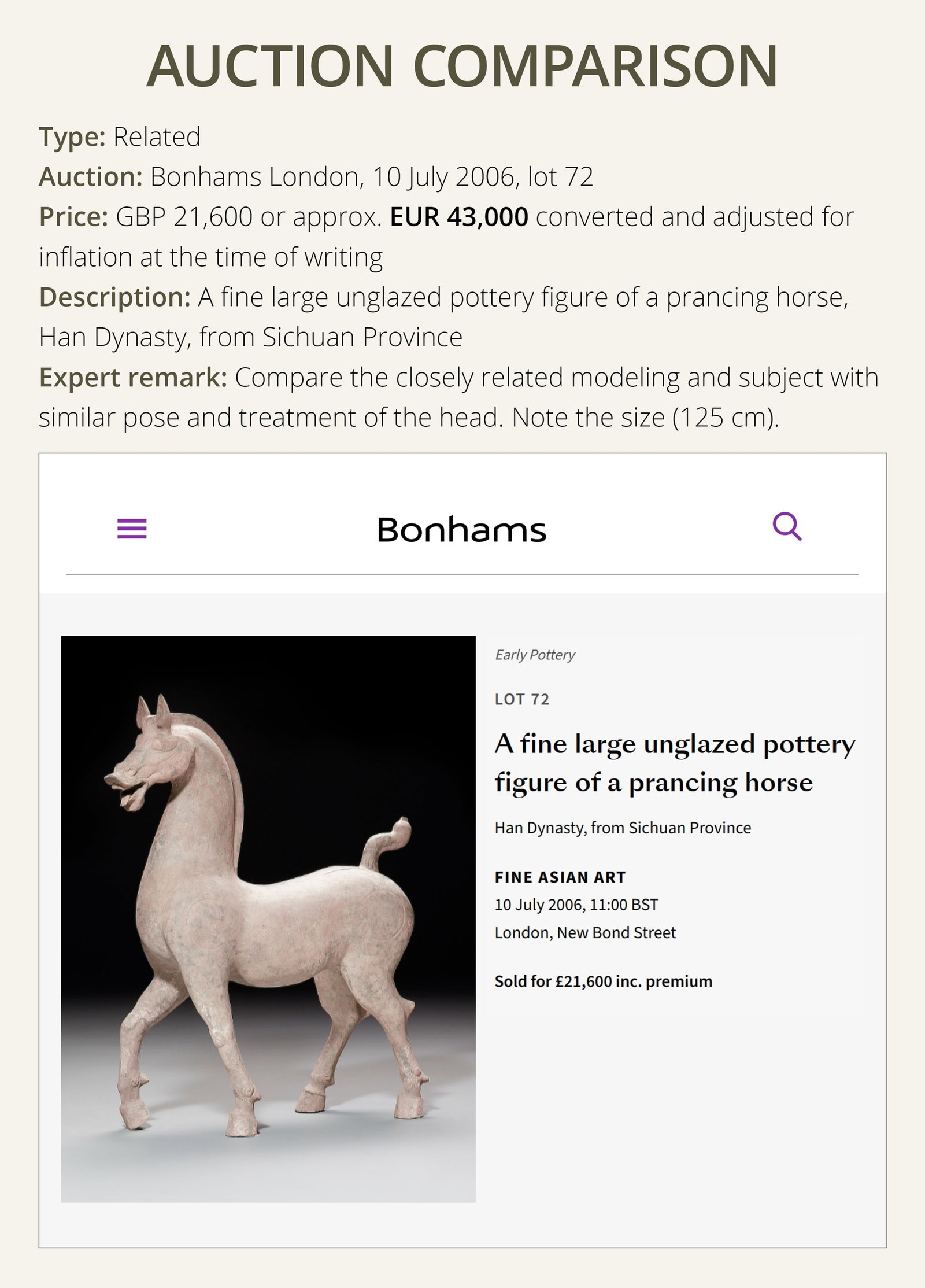 A LARGE SICHUAN POTTERY FIGURE OF A HORSE, EASTERN HAN DYNASTY, LENGTH 101 CM - 11