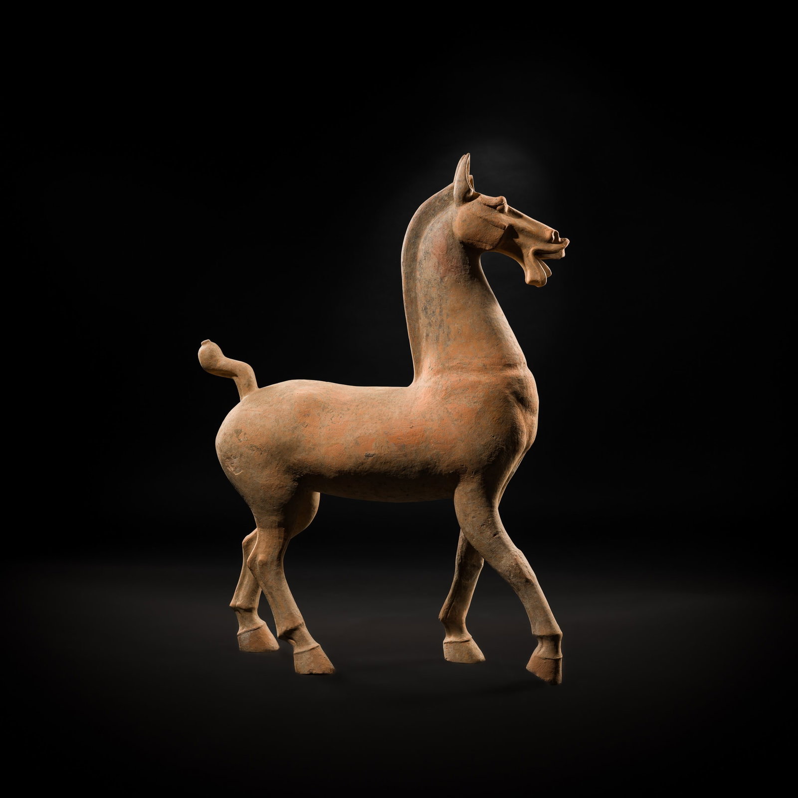 A LARGE SICHUAN POTTERY FIGURE OF A HORSE, EASTERN HAN DYNASTY, LENGTH 101 CM - 12