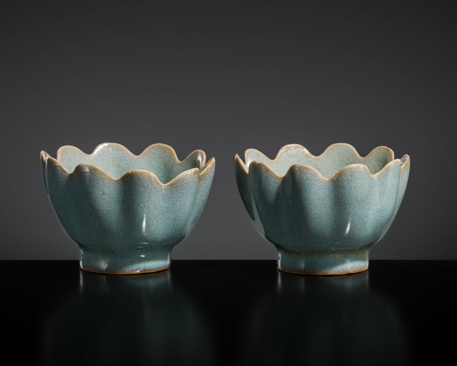 A PAIR OF JUNYAO PETAL-LOBED BOWLS, PROBABLY SONG-YUAN DYNASTY (1 of 19)