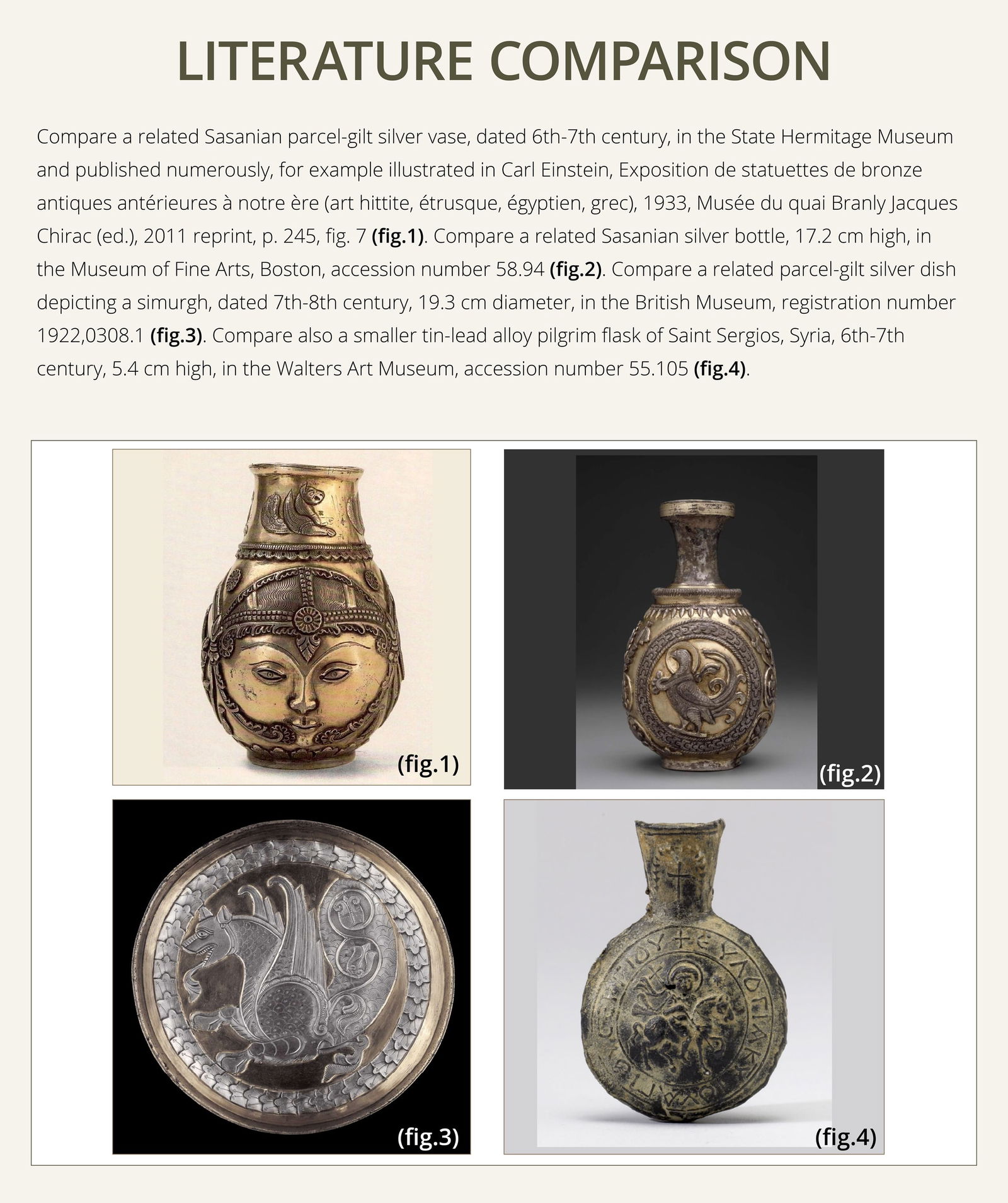 A FINELY ENGRAVED BRASS 'HERO ON MYTHICAL BEAST' PILGRIM FLASK, SASANIAN EMPIRE - 7