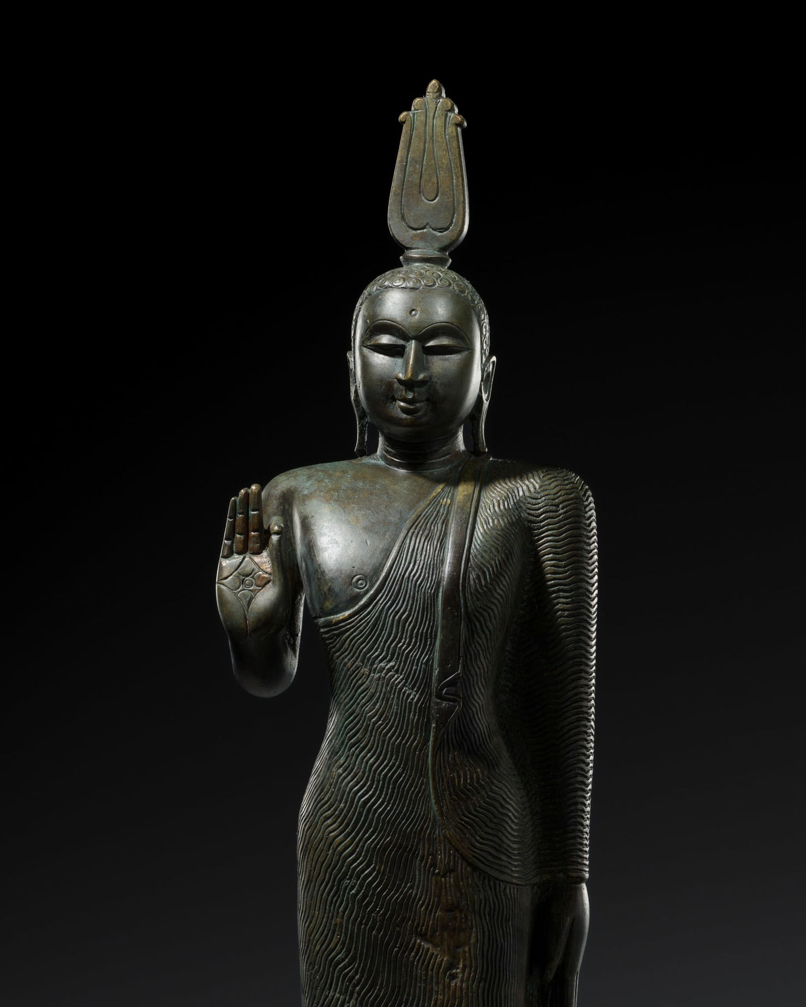 A LARGE BRONZE FIGURE OF BUDDHA, KANDYAN PERIOD (c. 1590-1815), SRI LANKA, 18THCENTURY (1 of 16)