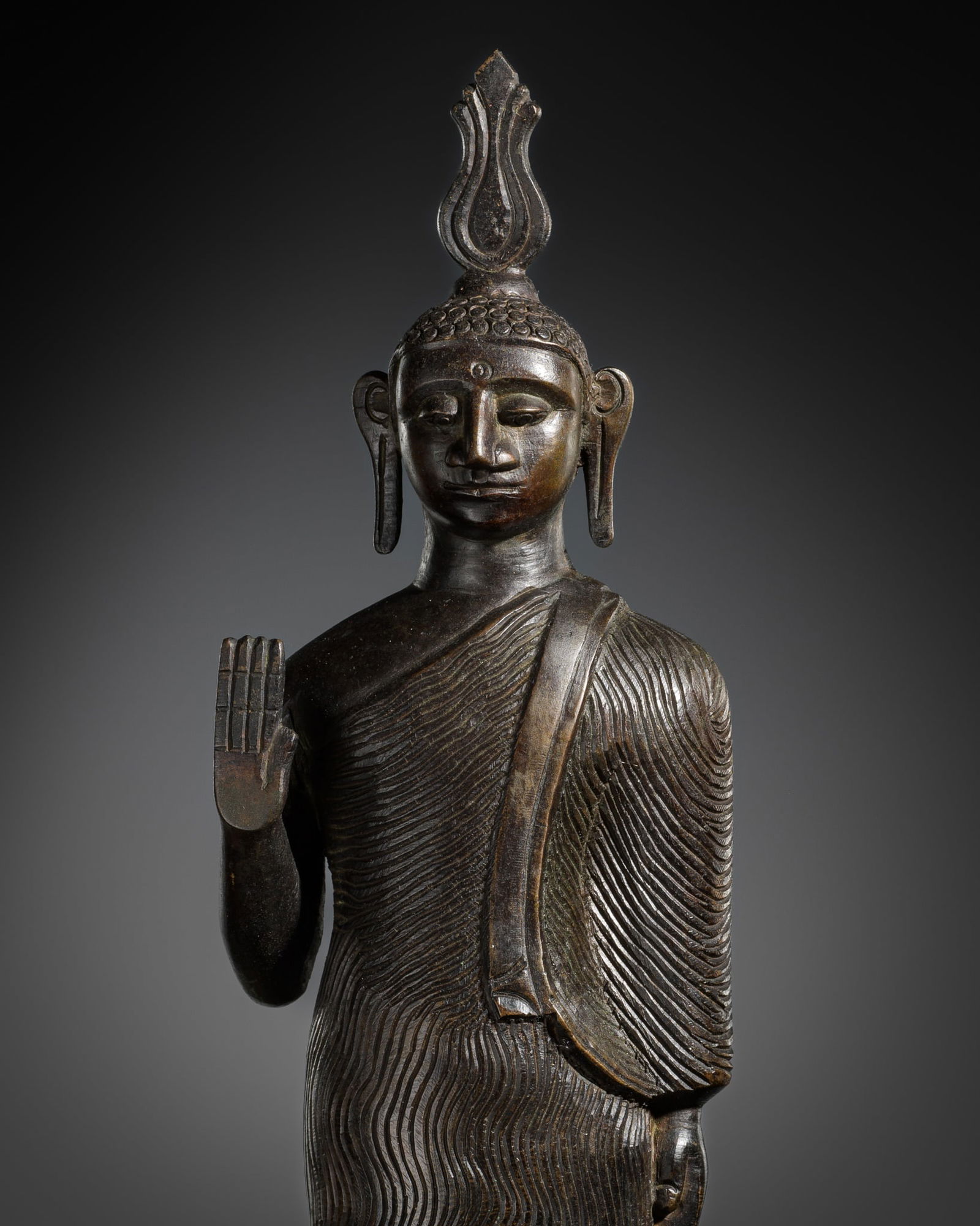 A BRONZE FIGURE OF BUDDHA, KANDYAN PERIOD (1590-1815), SRI LANKA, 18TH CENTURY (1 of 13)