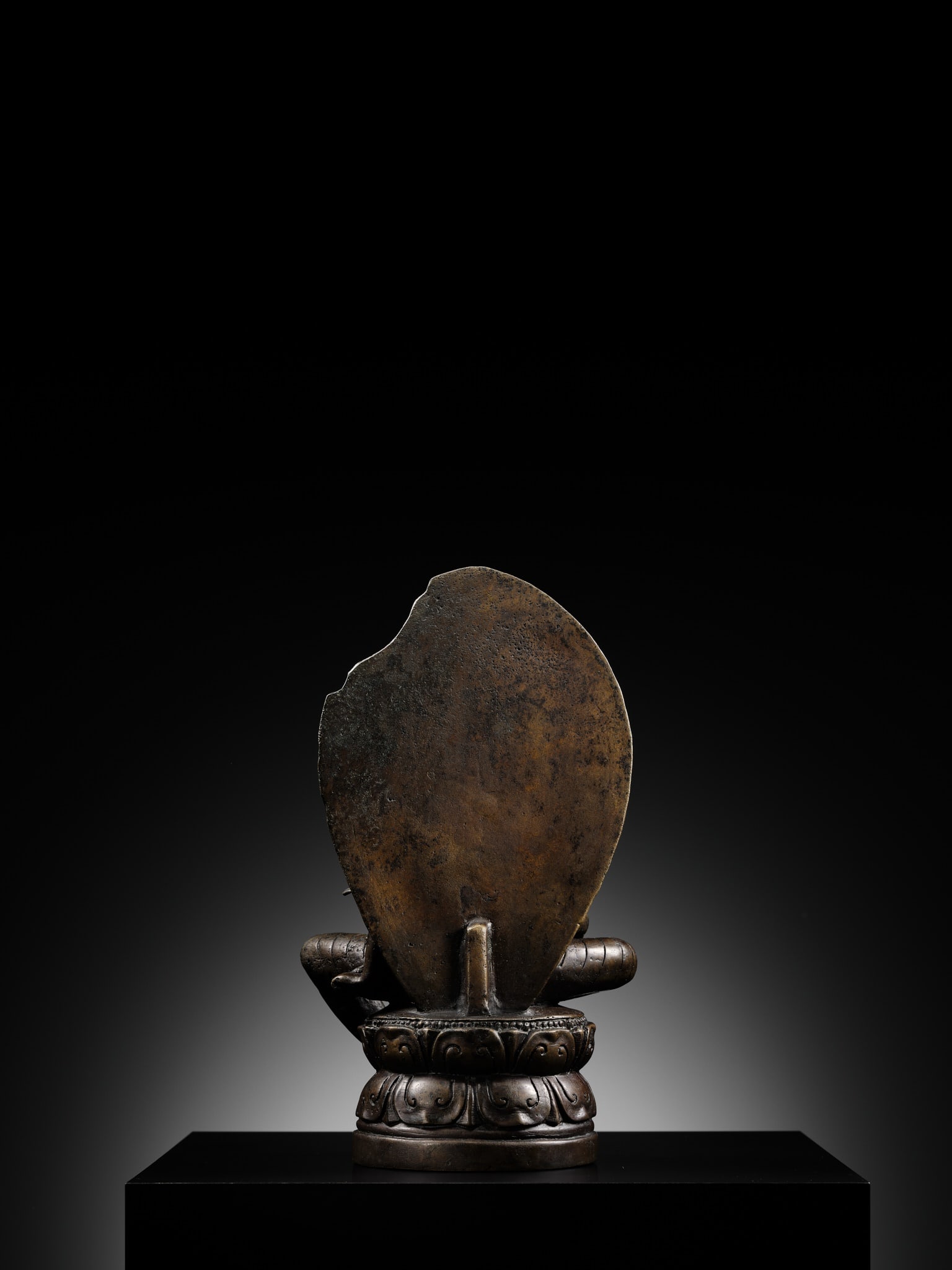 AN INSCRIBED BRONZE FIGURE OF PADMPAPANI, CENTRAL JAVA, MUSI DELTA, 9TH-10TH CENTURY - 12