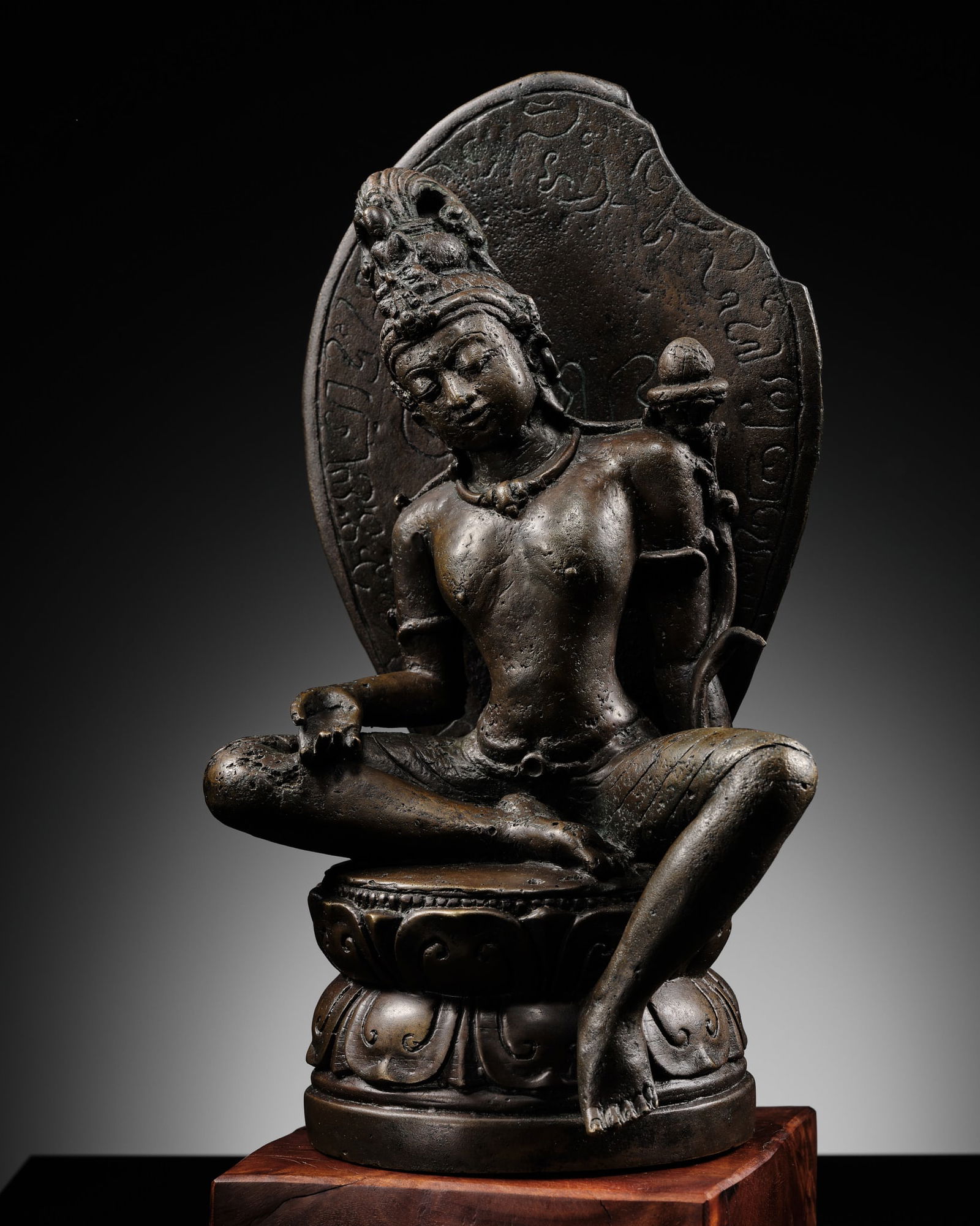AN INSCRIBED BRONZE FIGURE OF PADMPAPANI, CENTRAL JAVA, MUSI DELTA, 9TH-10TH CENTURY (1 of 15)