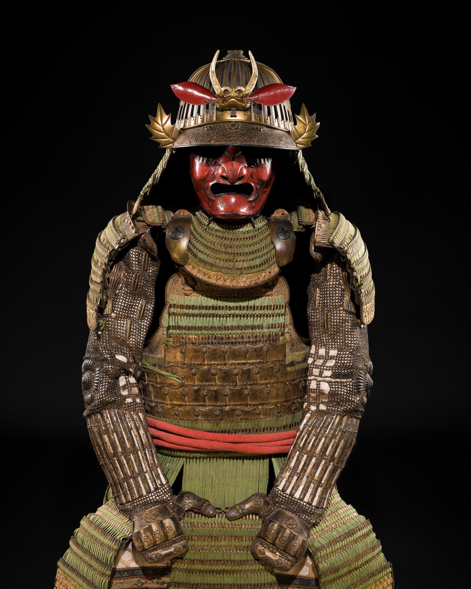 AN OKEGAWA NIMAI-DO GUSOKU (TWO-PIECE CUIRASS ARMOR) AND SO-FUKURIN SUJIBACHI KABUTO: AN OKEGAWA NIMAI-DO GUSOKU (TWO-PIECE CUIRASS ARMOR) AND SO-FUKURIN SUJIBACHI KABUTO Japan, 17th-18th century, Edo period (1615-1868) The predominantly gilt-lacquered components laced in green a