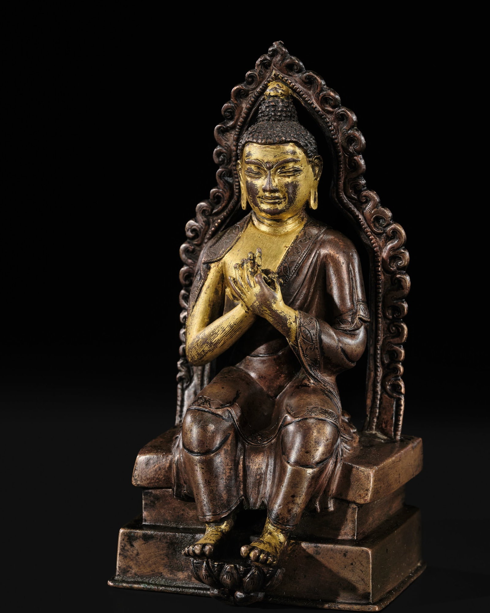 A PARCEL-GILT COPPER FIGURE OF KETUMATI MAITREYA, TIBET, 13TH-14TH CENTURY, EX ULRICH VON SCHROEDER (1 of 18)