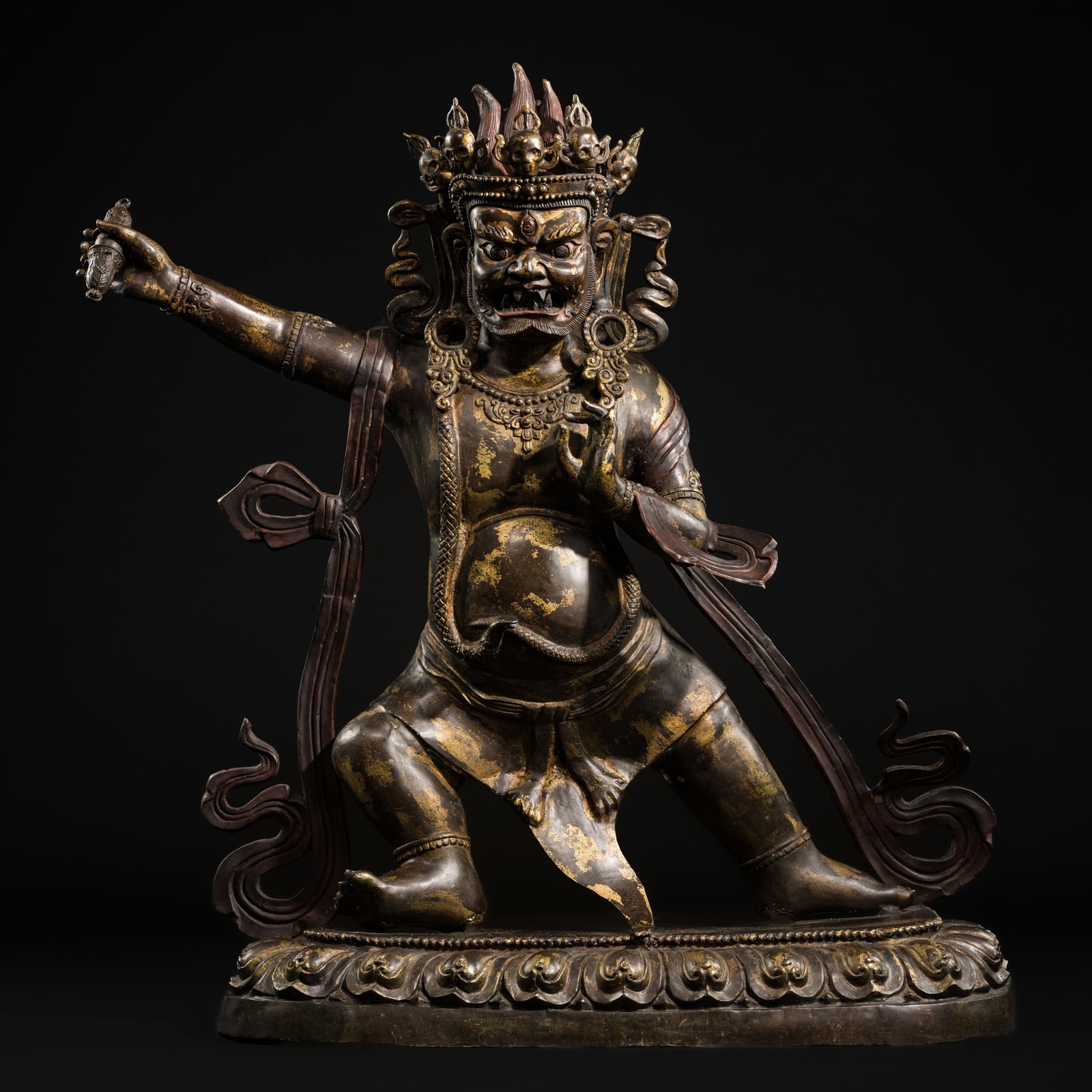 A VERY LARGE (101 CM) BRONZE FIGURE OF VAJRAPANI, TIBETAN-CHINESE, LATE 19TH-MID 20TH CENTURY (1 of 10)