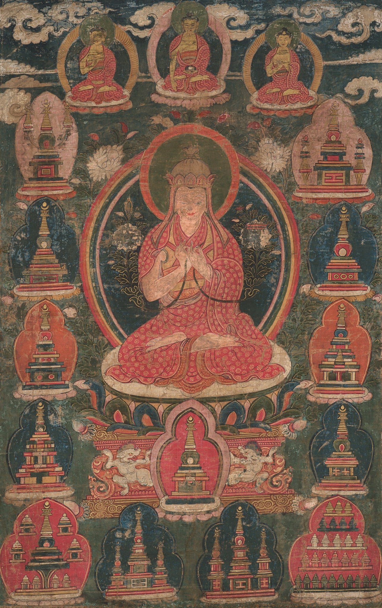 A THANGKA OF THE PRAYER MASTER NYAMME SHERAB GYALTSEN, TIBET, 18TH-19TH CENTURY (1 of 13)