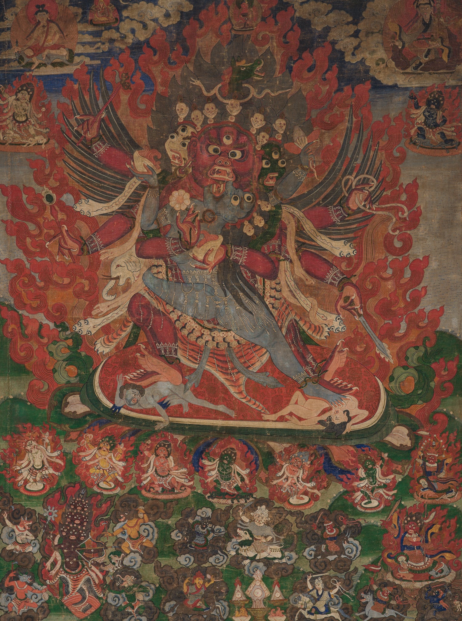 A THANGKA DEPICTING SUPERSECRET HAYAGRIVA AND CONSORT, TIBET, 18TH-19TH CENTURY (1 of 13)