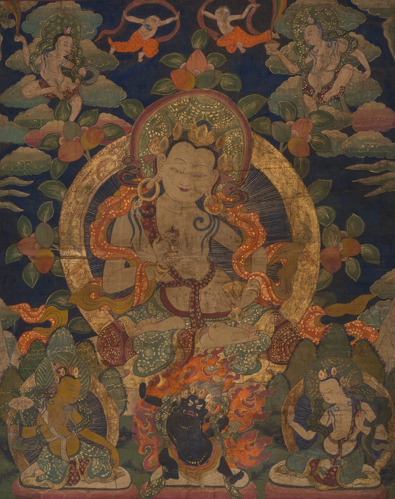 AN EXCEPTIONALLY LARGE THANGKA DEPICTING VAJRASATTVA, TIBET, 18TH-19TH CENTURY (1 of 9)