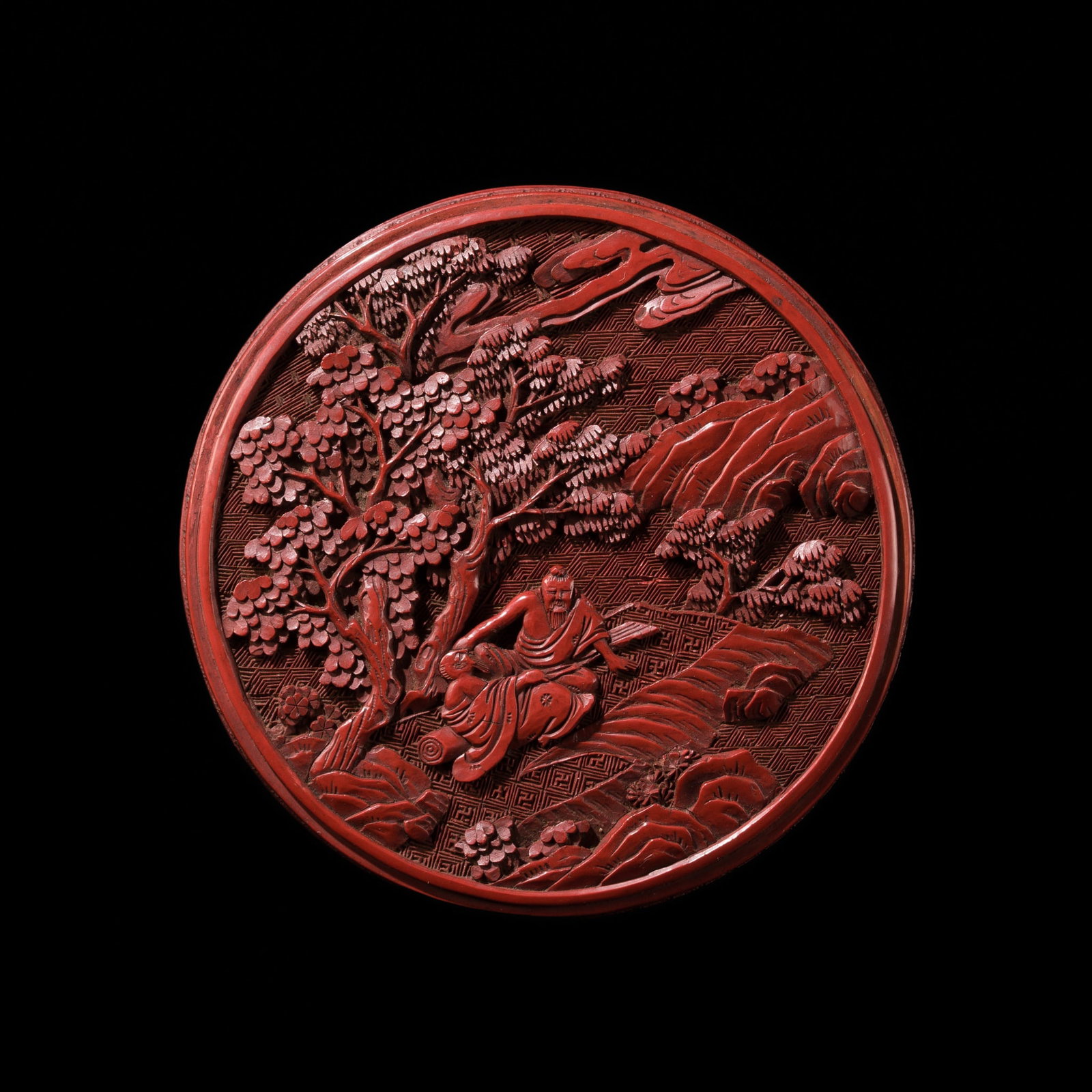 A FINE CINNABAR LACQUER BOX AND COVER, QING DYNASTY (1 of 12)