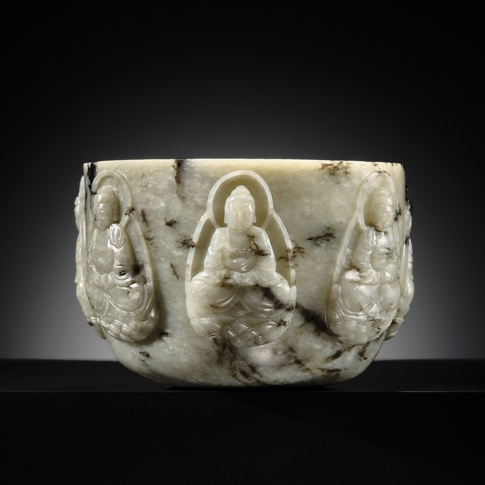 THE PRIESTLEY-FERRARO 'SEVEN BUDDHAS OF THE PAST' JADE BOWL, QIANLONG PERIOD (1 of 20)