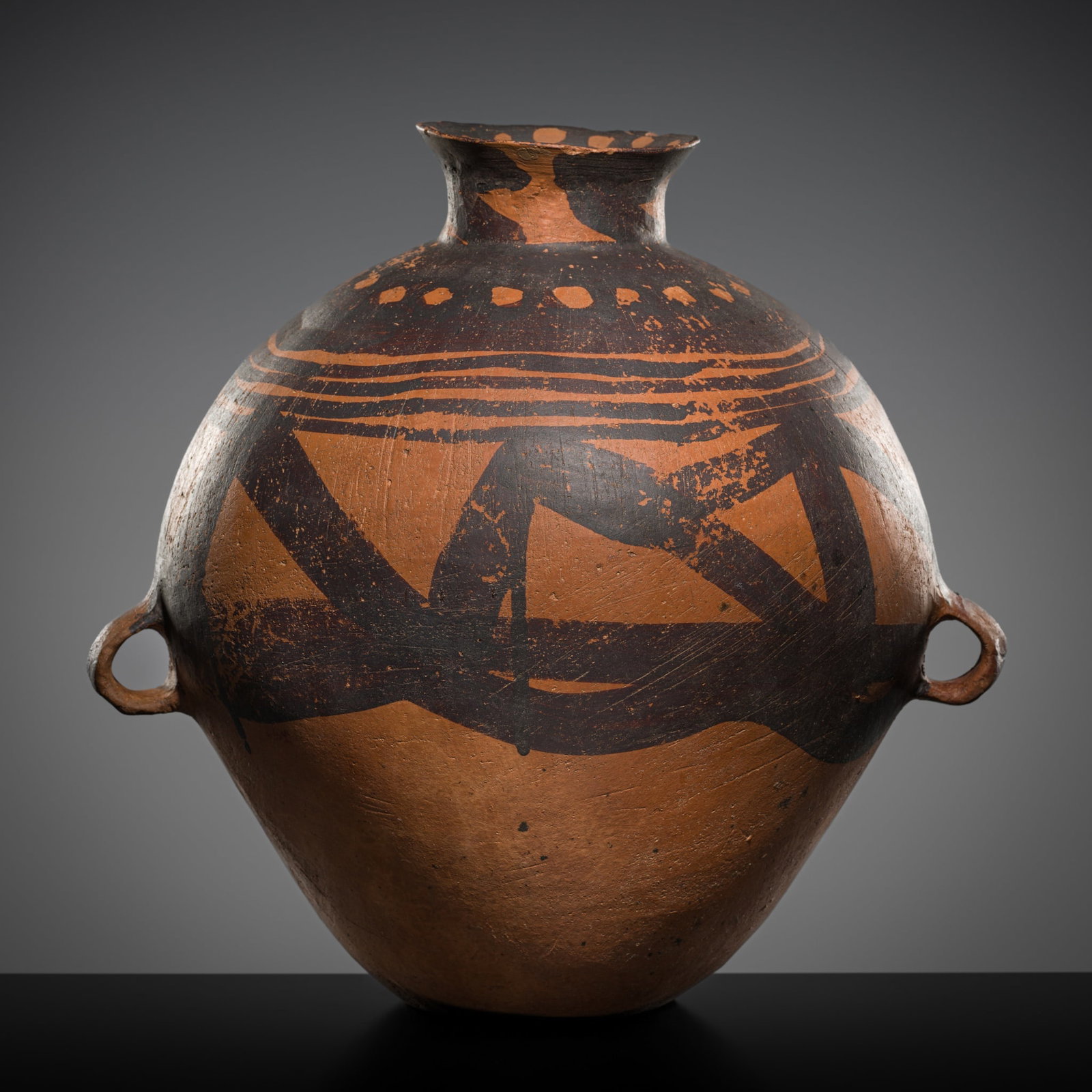 A NEOLITHIC PAINTED POTTERY JAR, MAJIAYAO CULTURE, CIRCA 2500-2000 BC (1 of 12)