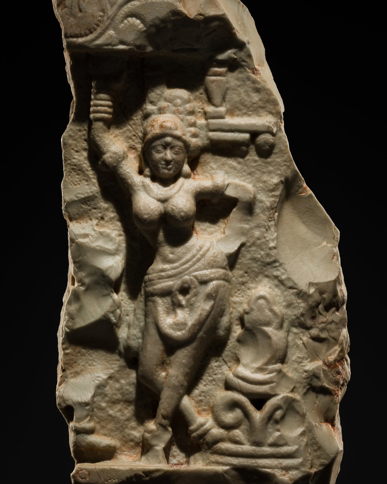 A LIMESTONE STELE FRAGMENT DEPICTING THE BIRTH OF GAUTAMA BUDDHA, AMARAVATI, ANDHRA PRADESH, 2ND (1 of 12)