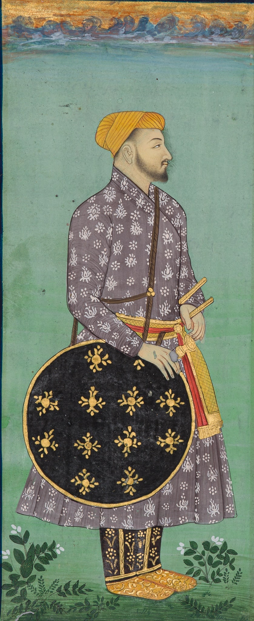 AN MUGHAL MINIATURE PAINTING DEPICTING A COURTIER IN A LANDSCAPE, 17TH-18TH CENTURY (1 of 8)