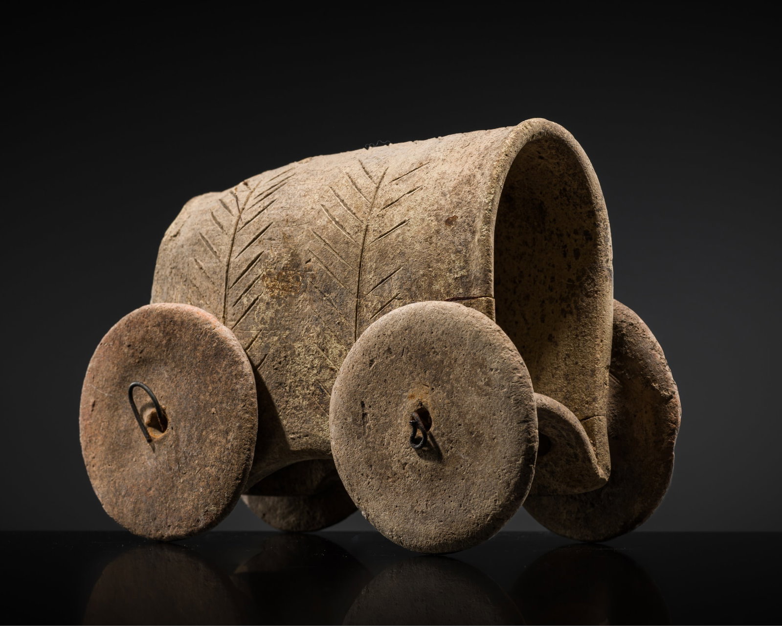 A TERRACOTTA VOTIVE CHARIOT, SYRIA, CIRCA 2200-2000 BC (1 of 16)