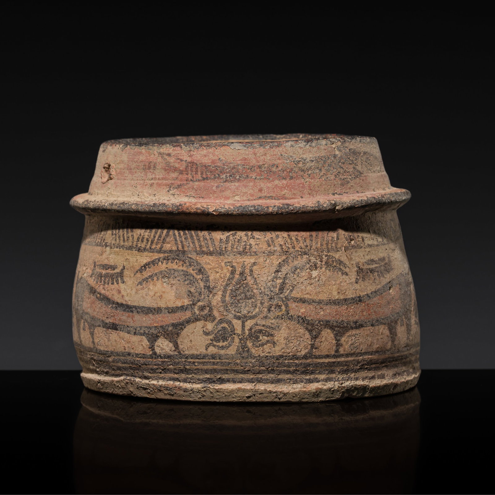 A MEHRGARH PAINTED POTTERY 'FISH AND GAZELLE' JAR, INDUS VALLEY CIVILIZATION, CIRCA 2ND MILLENNIUM (1 of 13)