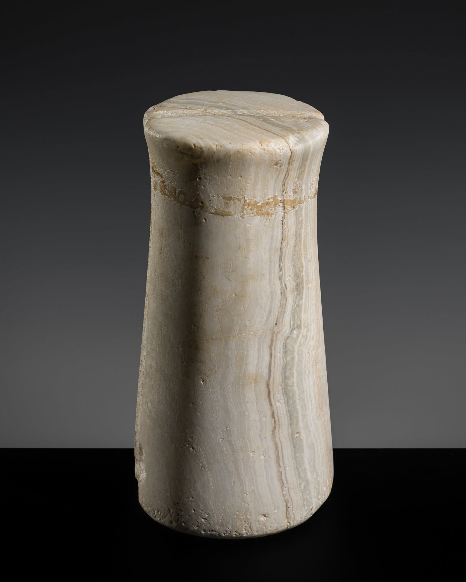 A BACTRIAN ALABASTER COLUMN IDOL, 3RD-2ND MILLENNIUM BC (1 of 18)