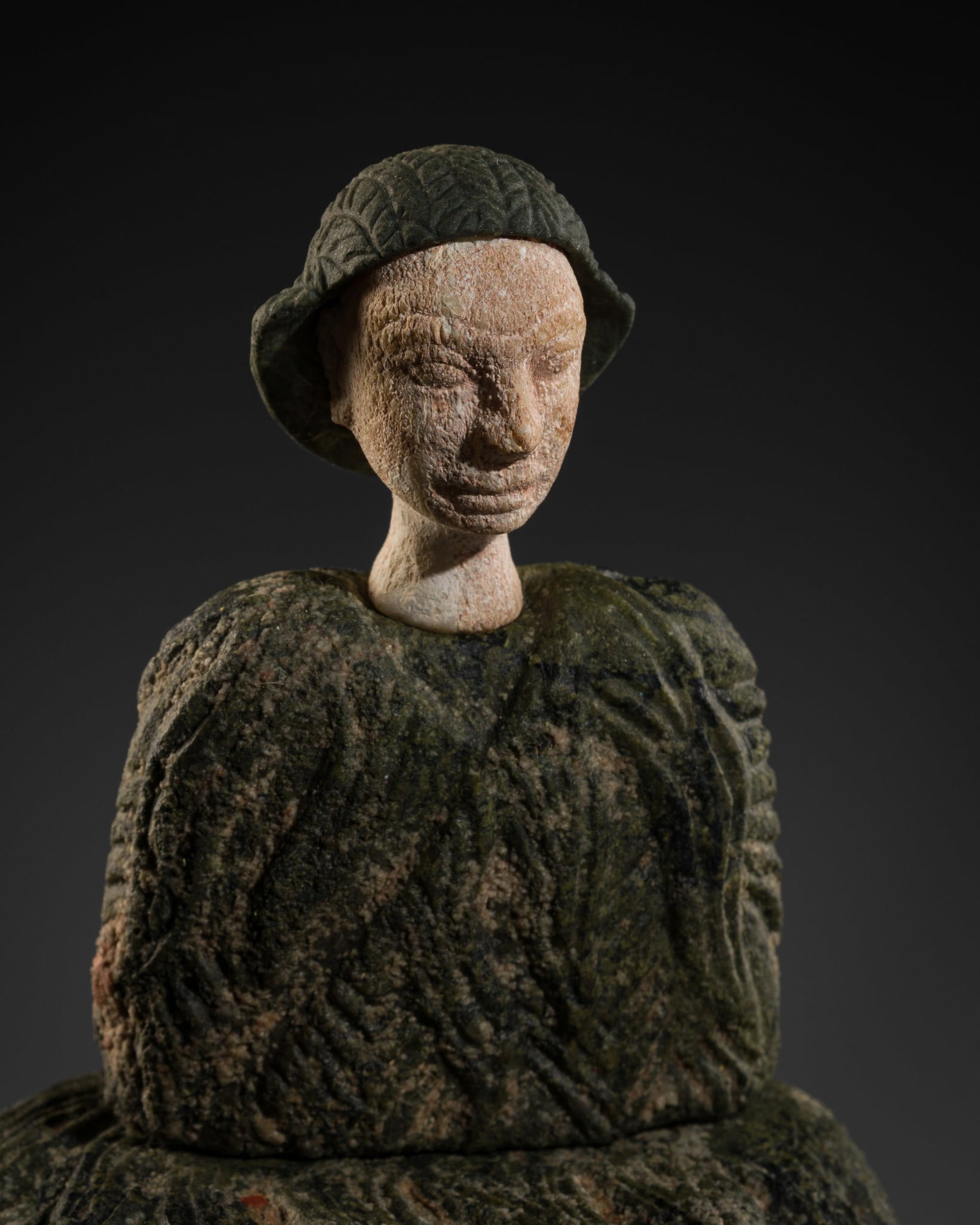 A CHLORITE AND CALCITE COMPOSITE FIGURE OF A BACTRIAN PRINCESS, OXUS CIVILIZATION, 2500-1500 BC (1 of 10)