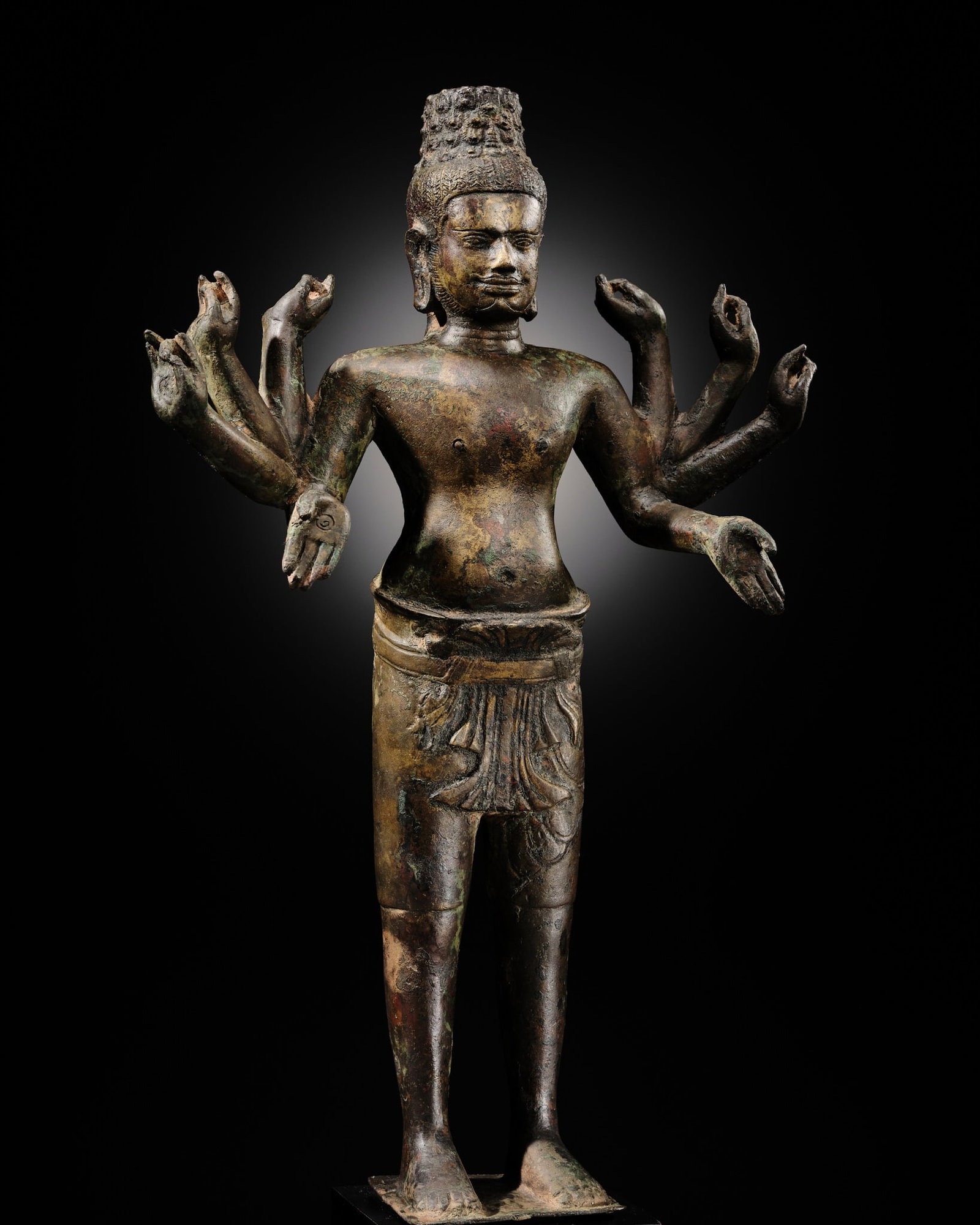 A RARE AND IMPORTANT BRONZE FIGURE OF MAITREYA, ANGKOR PERIOD, BAKHENG STYLE, EARLY 10TH CENTURY: A RARE AND IMPORTANT BRONZE FIGURE OF MAITREYA, ANGKOR PERIOD, BAKHENG STYLE, EARLY 10TH CENTURY Scientific Analysis Report: An XRF laboratory test report issued by Hebolabo, Pelt, Belgium, on 17 June
