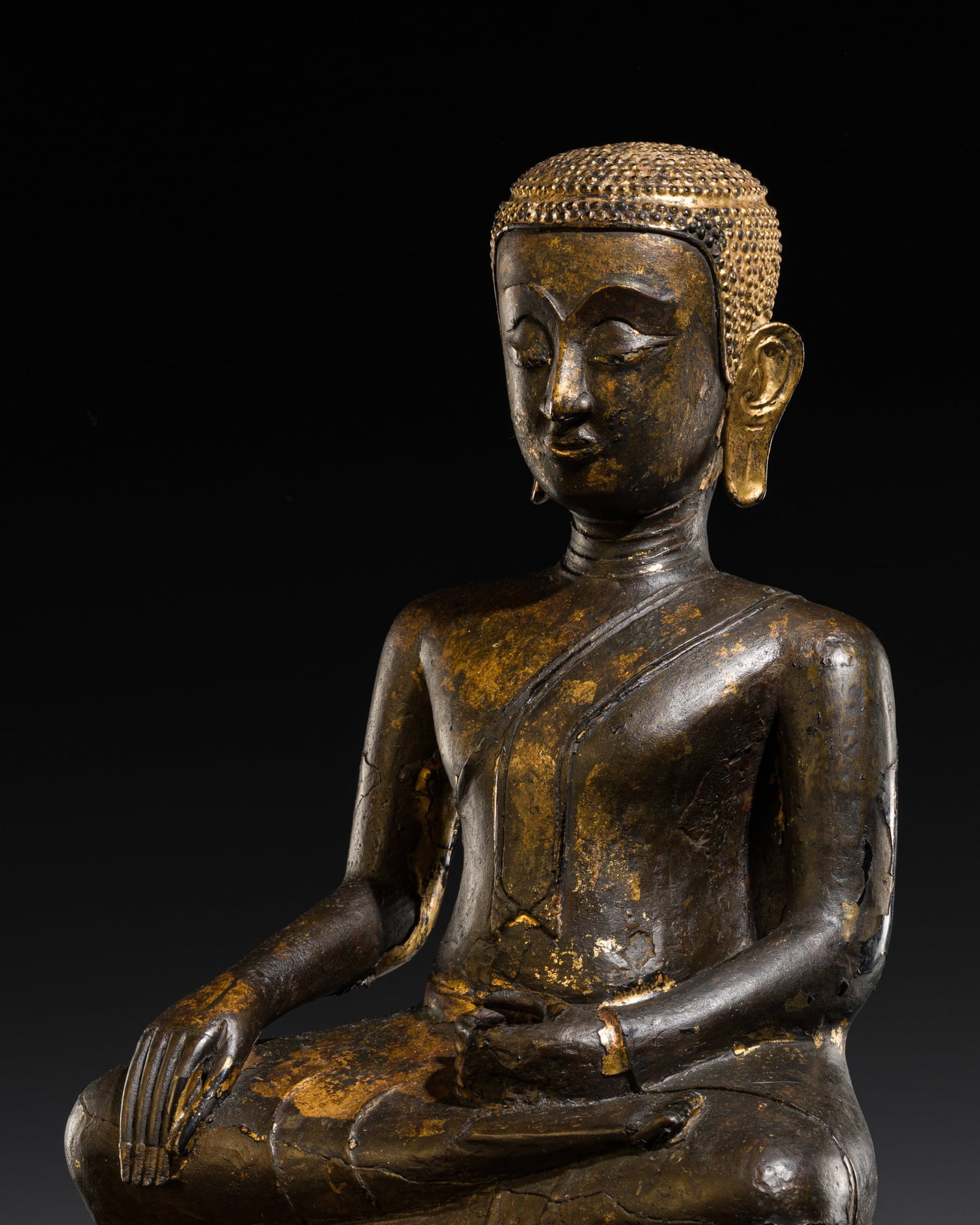 A BRONZE FIGURE OF BUDDHA, AYUTTHAYA PERIOD, CIRCA 15TH-16TH CENTURY (1 of 10)