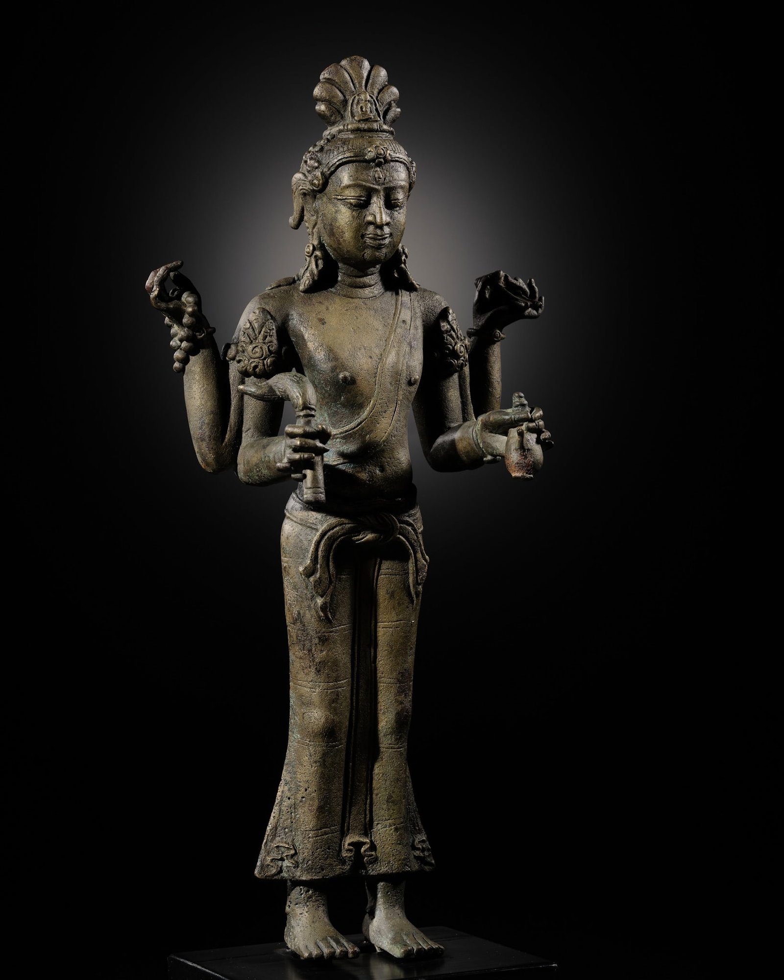 A BRONZE FIGURE OF AVALOKITESHVARA, SRIVIJAYA PERIOD, 10TH CENTURY (1 of 15)