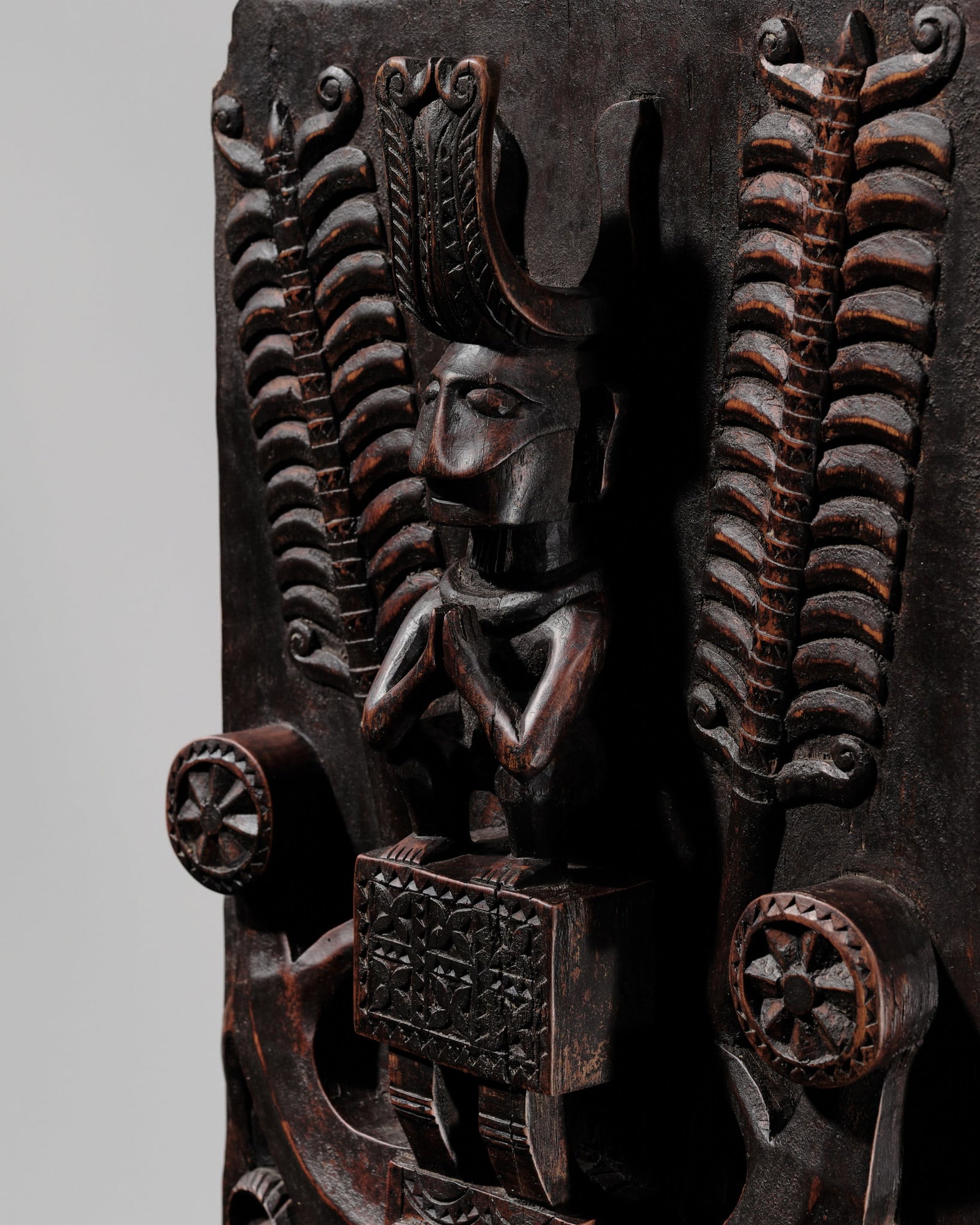 A WOOD ANCESTOR ALTAR PANEL, DARO NDRA AMA, BAWOMATALUO, SOUTH NIAS ISLAND, LATE 19TH TO MID-20TH (1 of 13)
