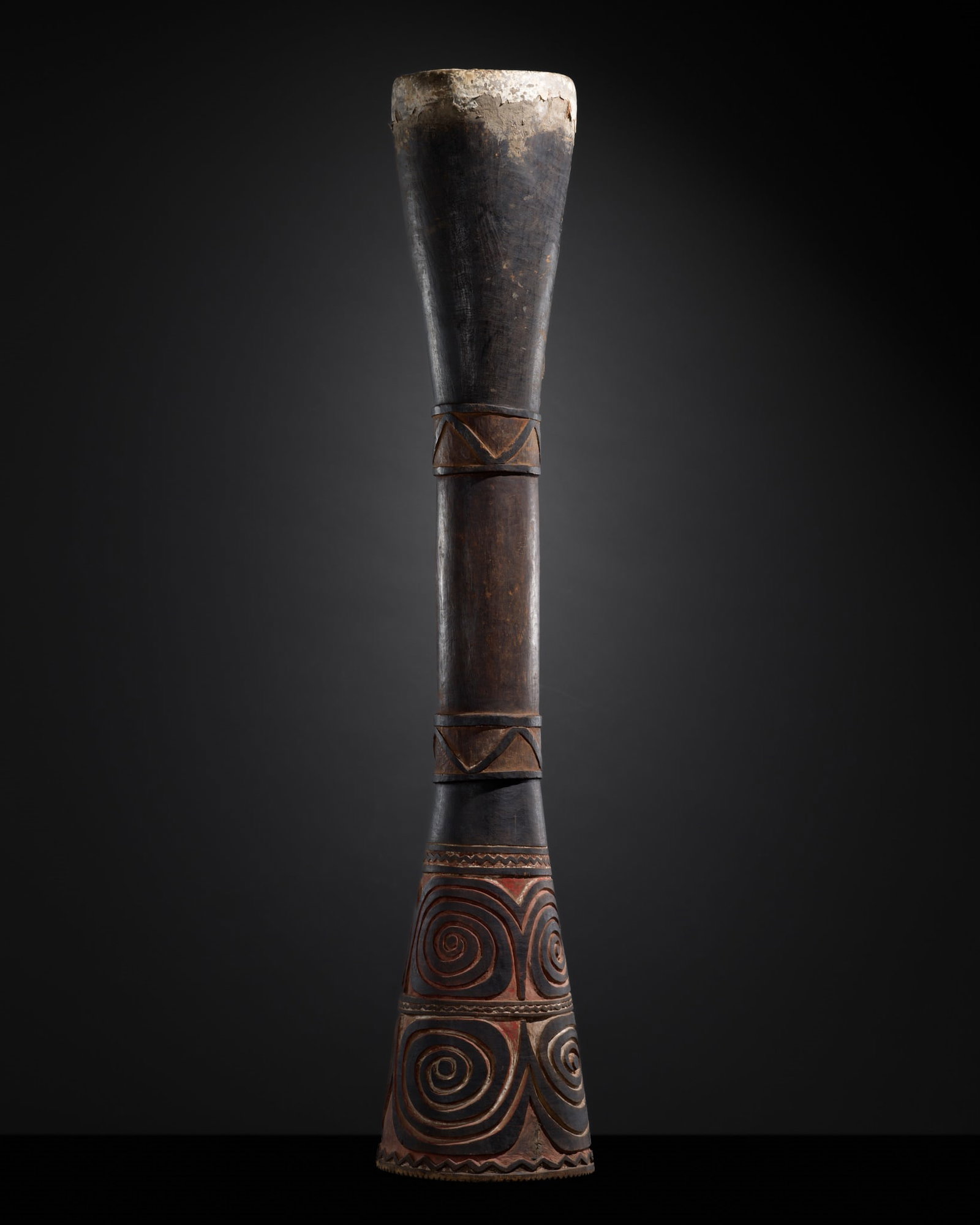 A LARGE KANDARA DRUM, MARIND-ANIM, PAPUA NEW GUINEA, EARLY 20TH CENTURY (1 of 17)
