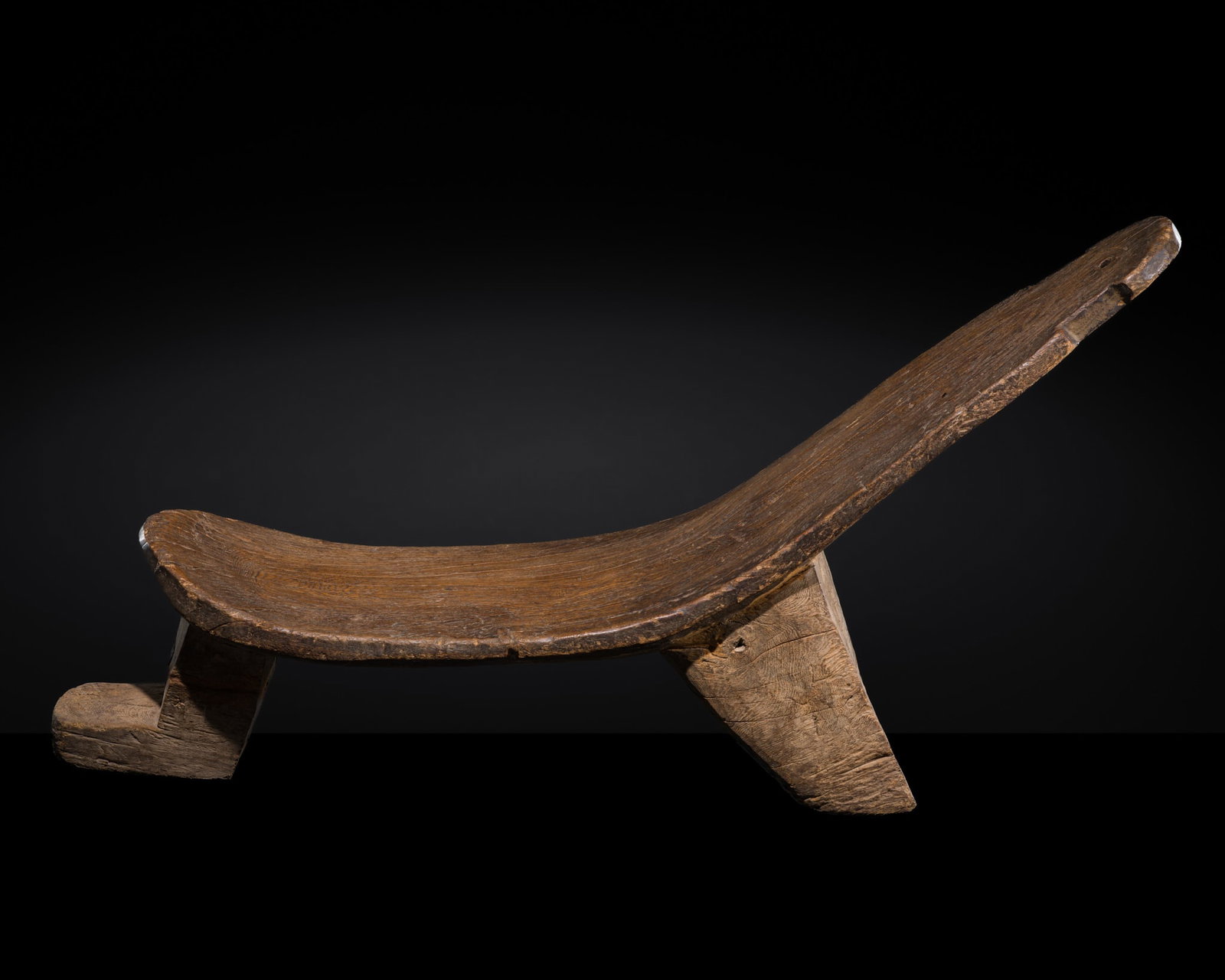 A MASSIVE LOBI WOOD ANTHROPOMORPHIC CHAIR, BURKINA FASO, 19TH-EARLY 20TH CENTURY (1 of 13)