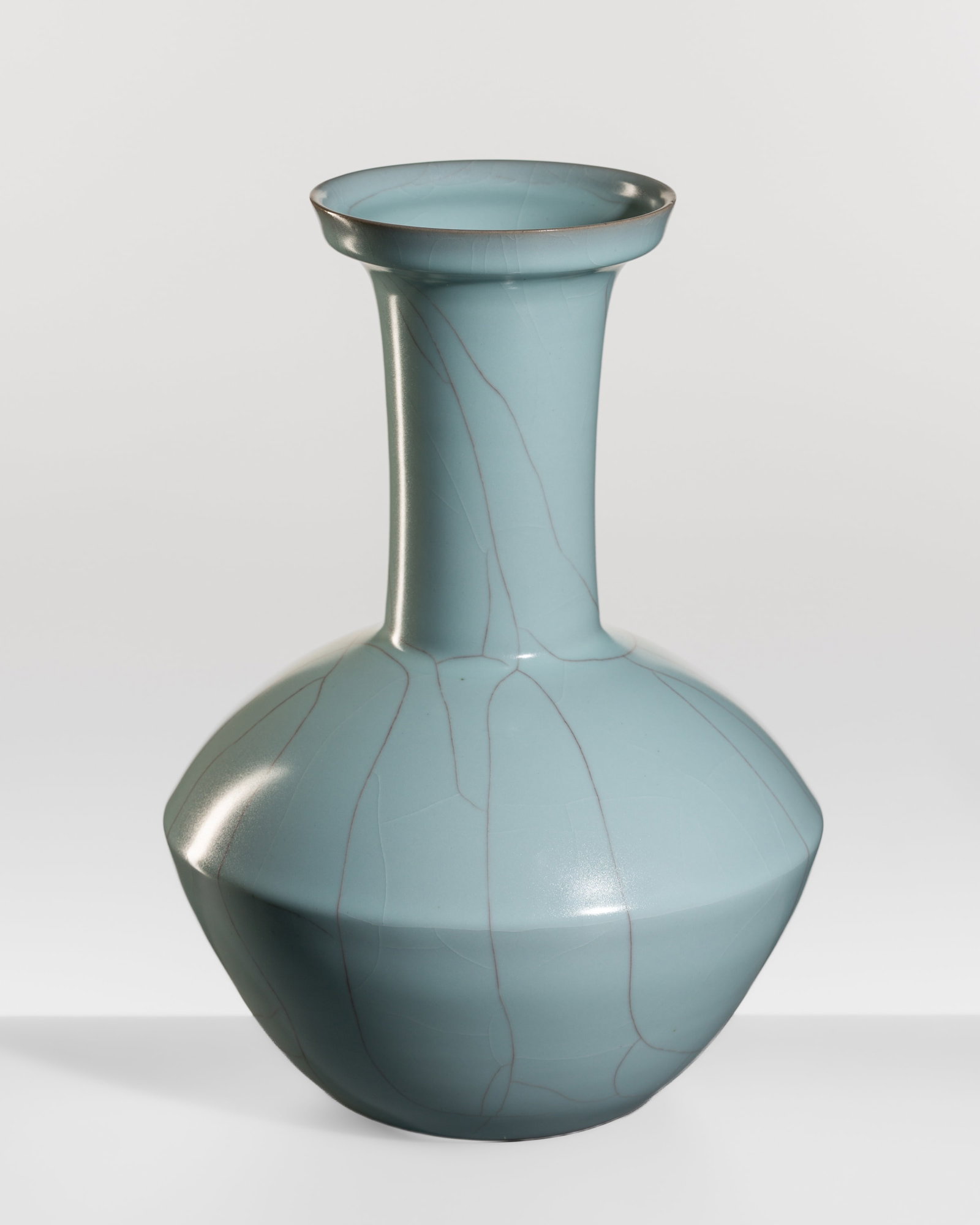 SUZUKI SANSEI: A PALE CELADON-GLAZED PORCELAIN VASE (1 of 14)