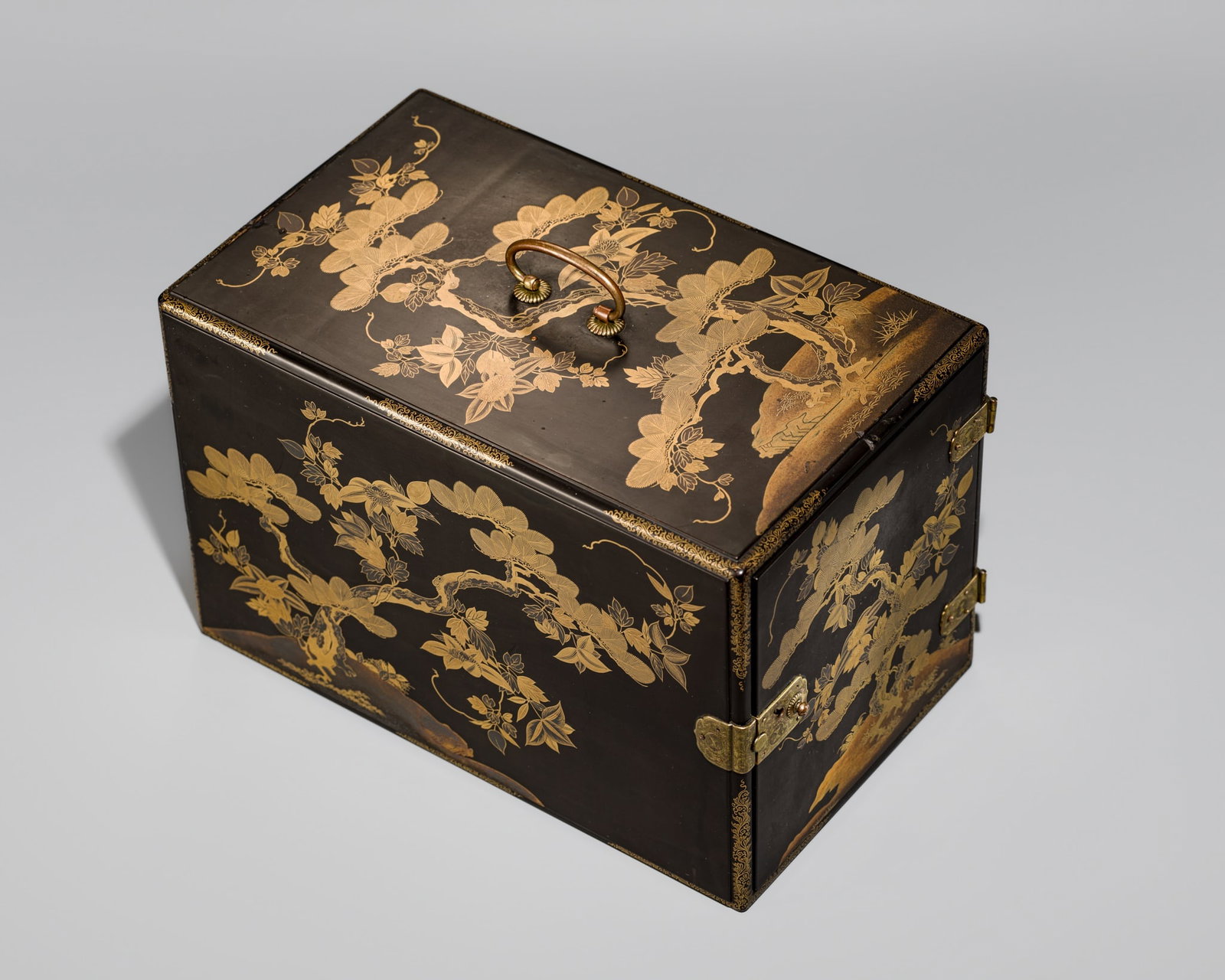 A FINE BLACK AND GOLD LACQUER KODANSU (INCENSE CABINET) (1 of 13)