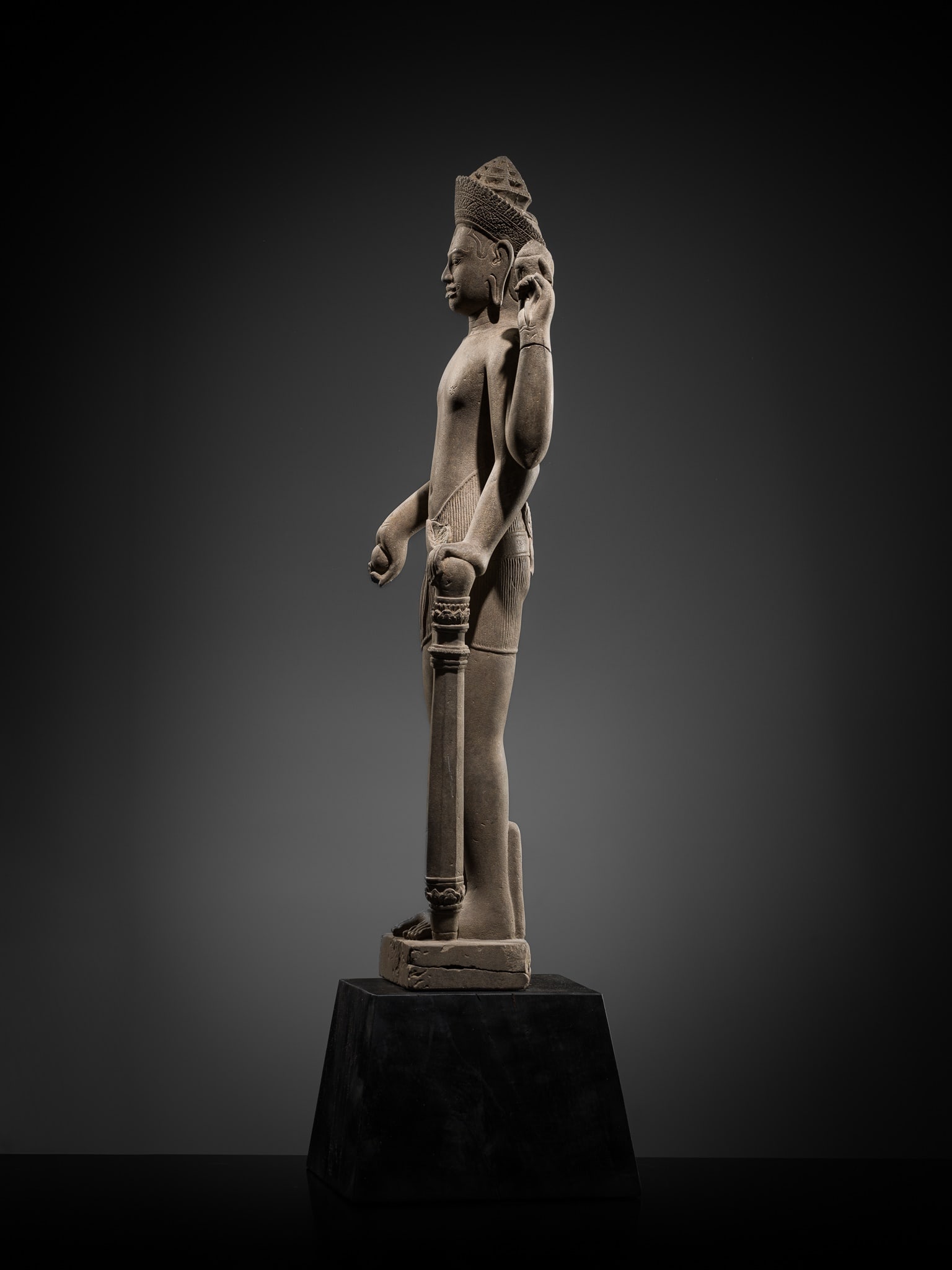 A Rare And Important Sandstone Figure Of Vishnu, Baphuon Style