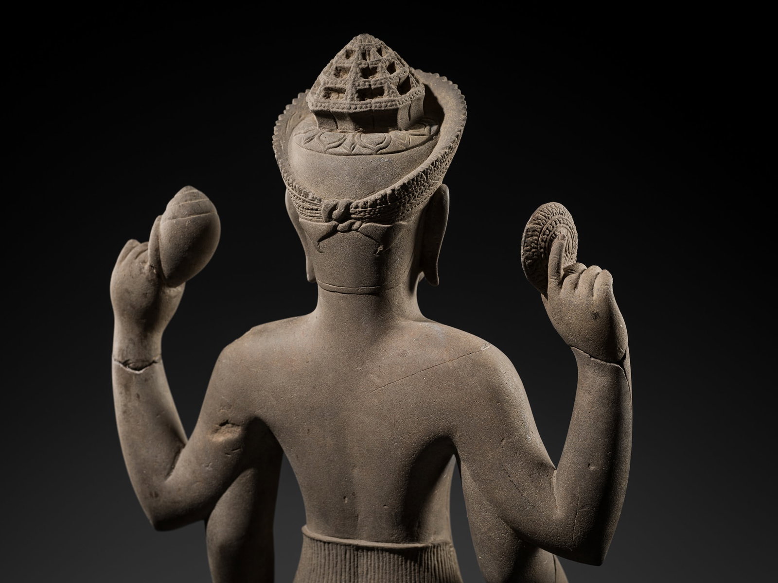A Rare And Important Sandstone Figure Of Vishnu, Baphuon Style