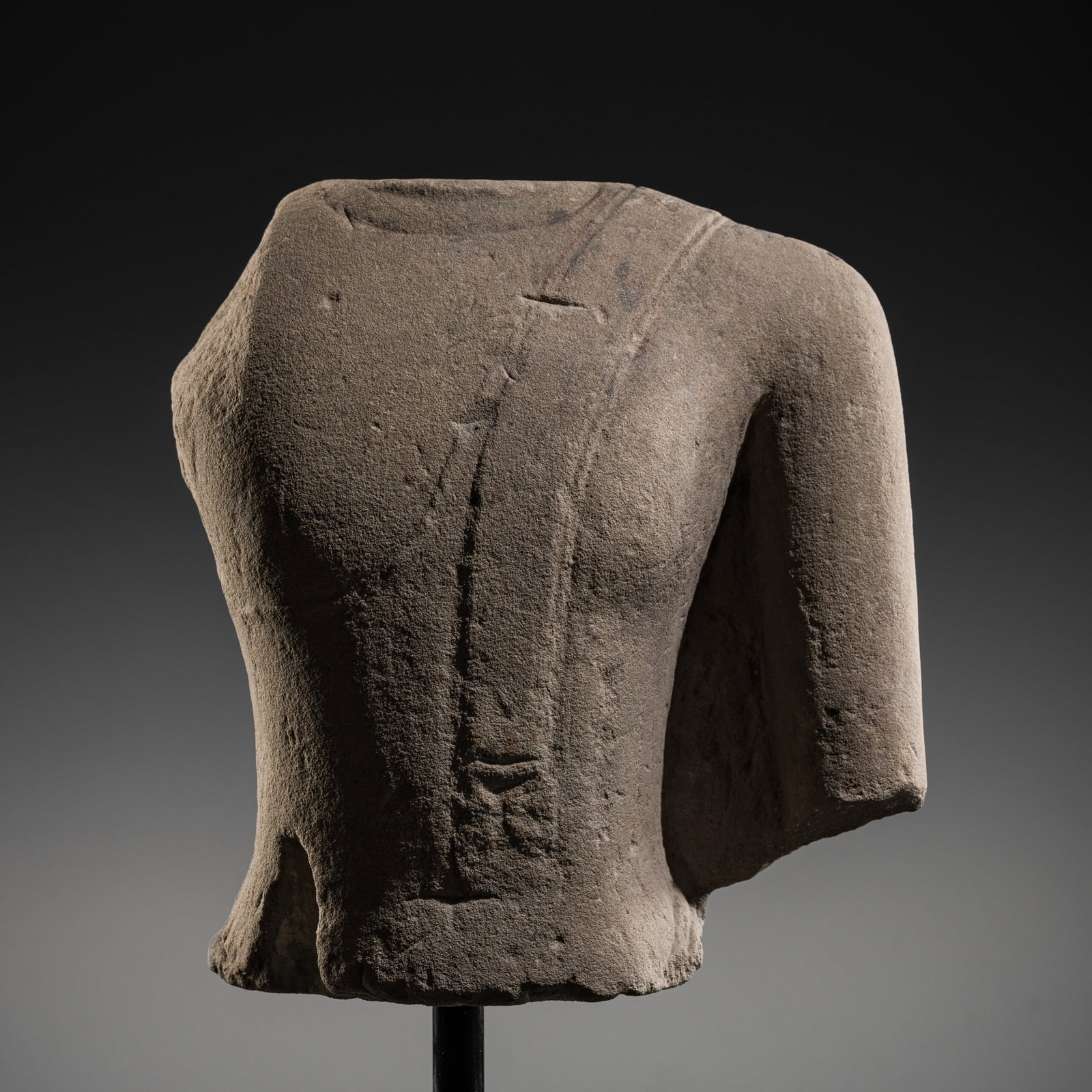 A SANDSTONE TORSO OF BUDDHA, AYUTTHAYA KINGDOM, 15TH-17TH CENTURY (1 of 14)