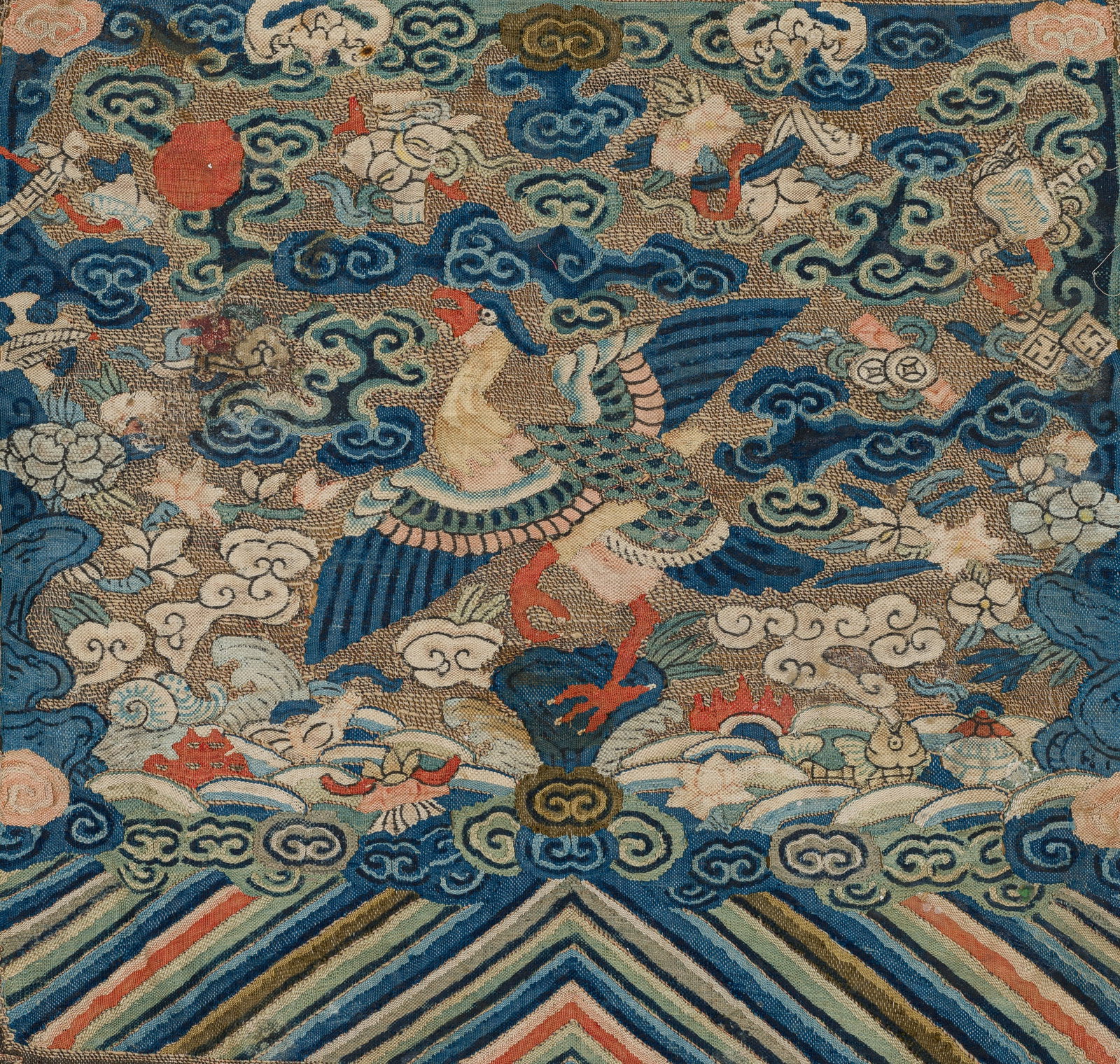 A KESI 'MANDARIN DUCK' CIVIL OFFICIAL BADGE, BUZI, 19TH CENTURY: A KESI 'MANDARIN DUCK' CIVIL OFFICIAL BADGE, BUZI, 19TH CENTURY This lot is from a single owner collection and is therefore offered without reserve China. Of square form, featuring a mandarin duck sig