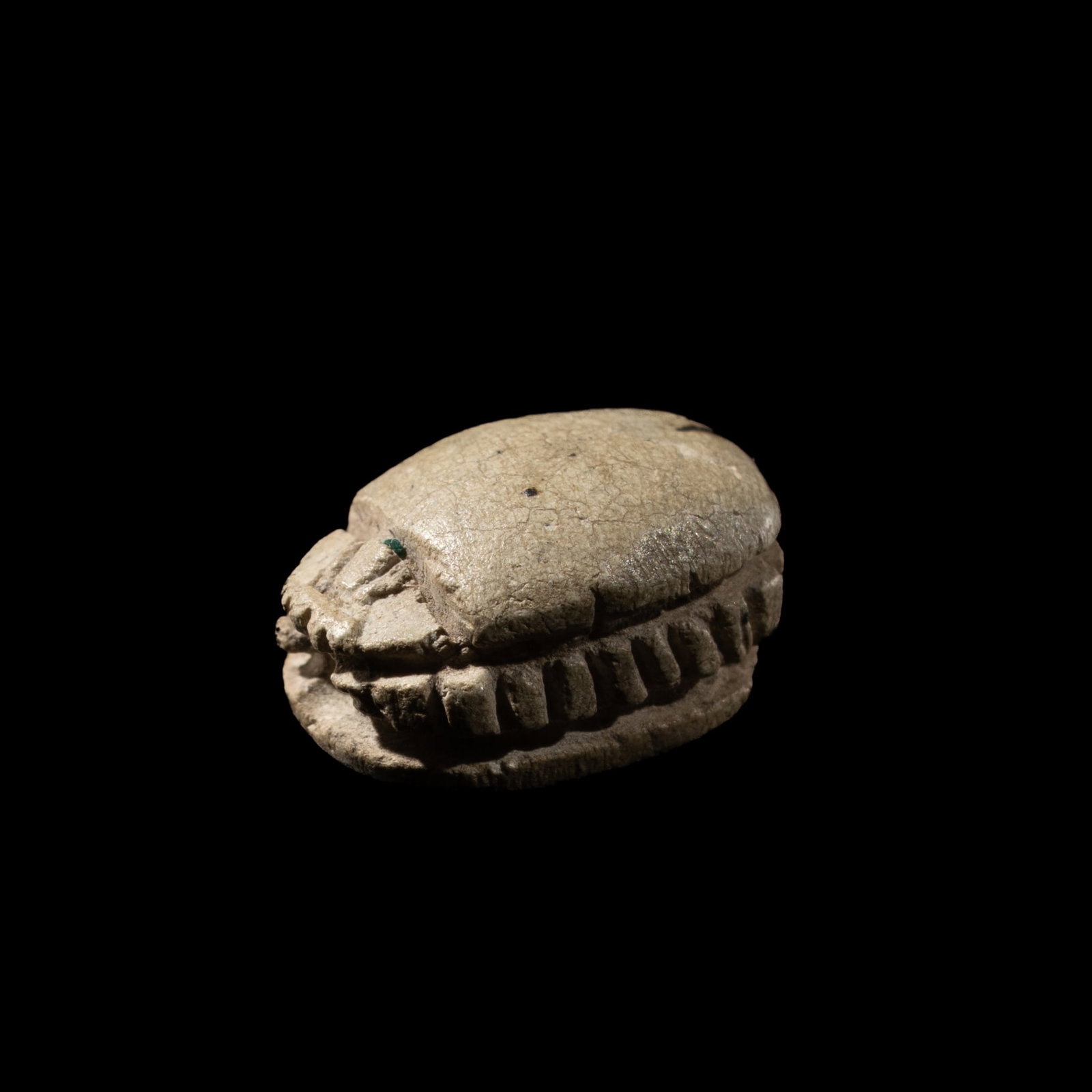 AN EGYPTIAN INSCRIBED STEATITE SCARAB, LATE PERIOD (1 of 10)