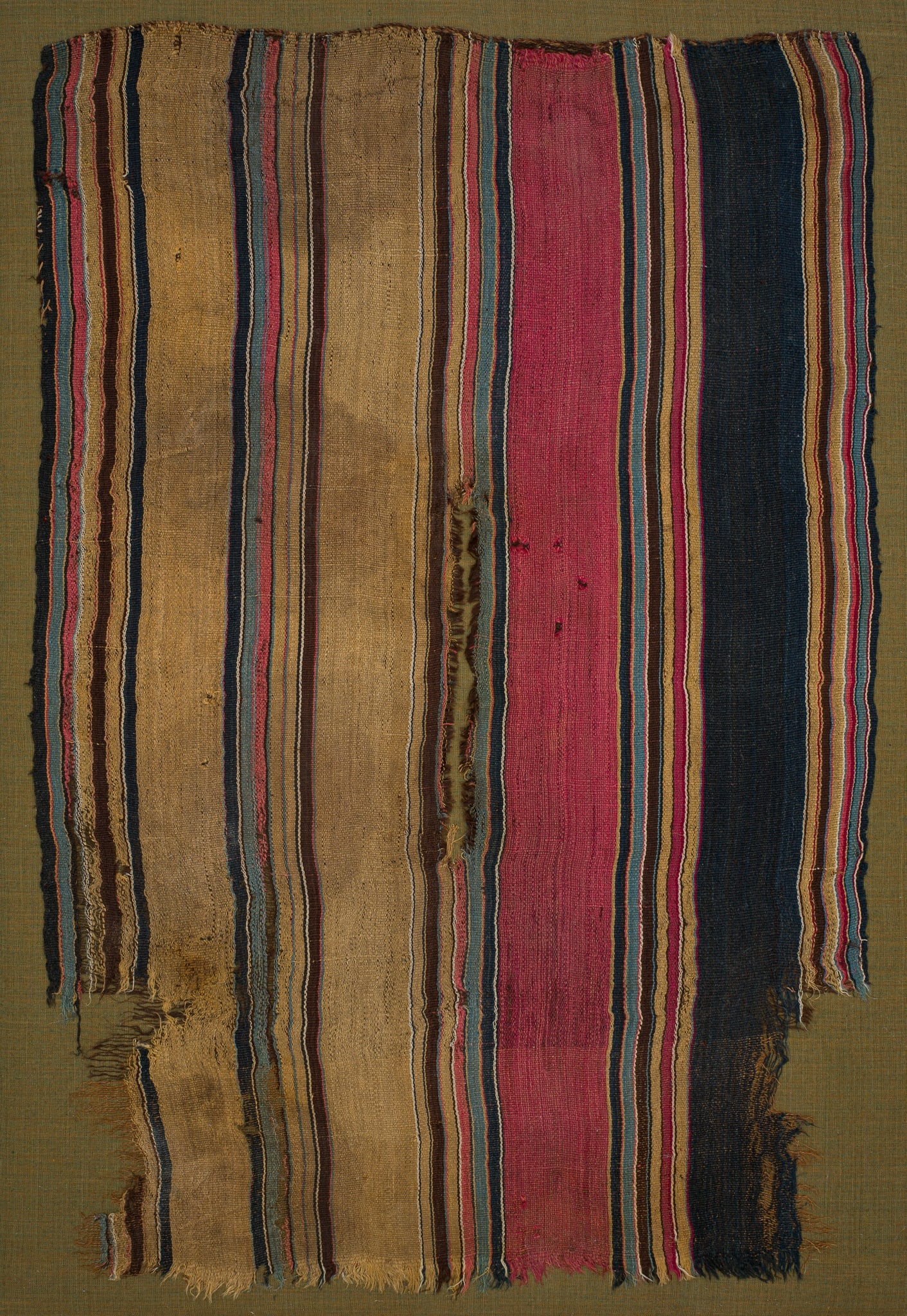 A WOVEN PONCHO FRAGMENT, CHANCAY CULTURE, 11TH-14TH CENTURY: A WOVEN PONCHO FRAGMENT, CHANCAY CULTURE, 11TH-14TH CENTURY This lot is from a single owner collection and is therefore offered without reserve The Jorgen Ruben Gallery Ledger, entry from 2005: “
