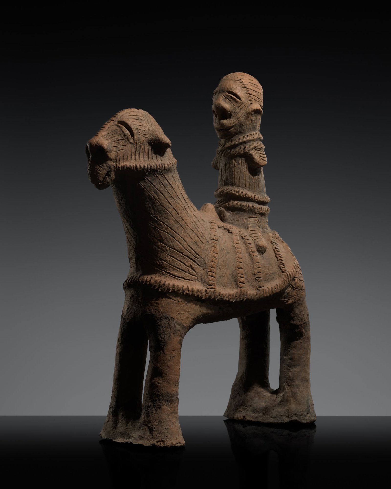 A TERRACOTTA EQUESTRIAN, DAKAKARI PEOPLE, 19TH CENTURY (1 of 12)