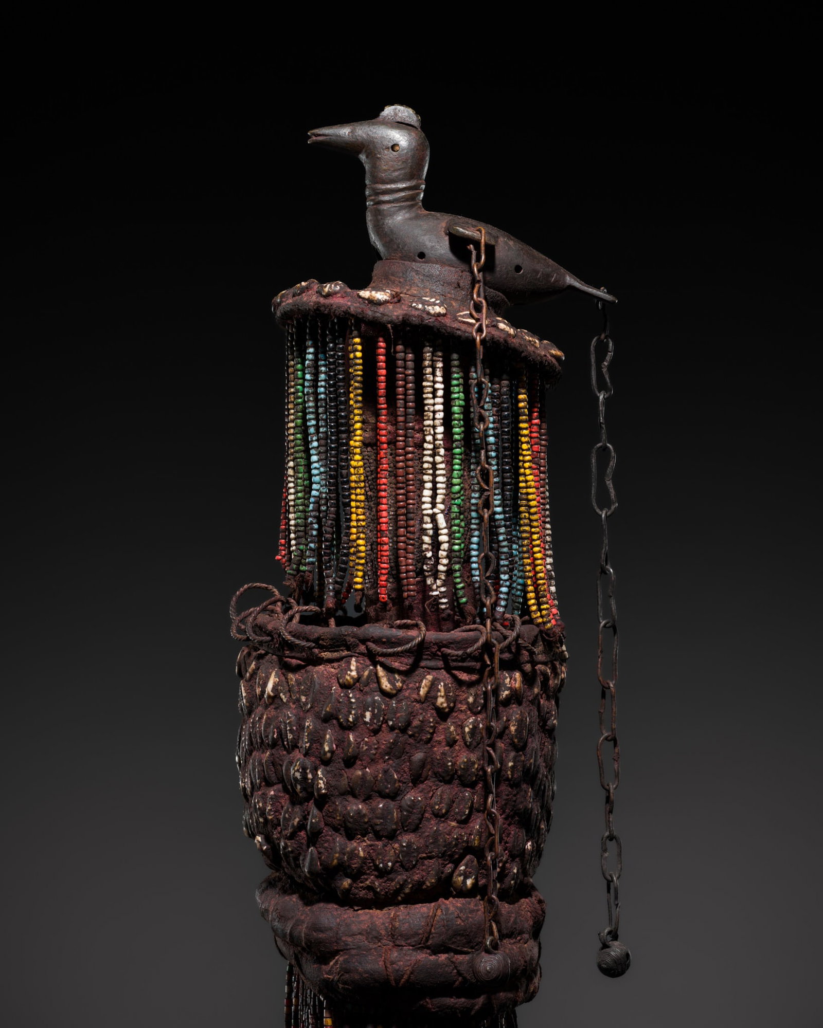 A YORUBA KING'S BEADED STAFF, LATE 19TH-EARLY 20TH CENTURY: A YORUBA KING'S BEADED STAFF, LATE 19TH-EARLY 20TH CENTURY This lot is from a single owner collection and is therefore offered without reserve Expert's note: The Yoruba reserve the use of beads for ro