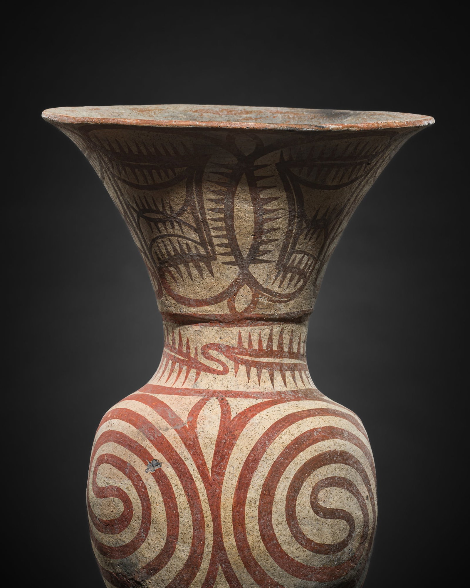 A PAINTED POTTERY 'SPIRAL' VASE, BAN CHIANG, 3RD CENTURY BC-3RD CENTURY AD: A PAINTED POTTERY 'SPIRAL' VASE, BAN CHIANG, 3RD CENTURY BC-3RD CENTURY AD This lot is from a single owner collection and is therefore offered without reserve Thailand, Udon Thani Province. Well potte